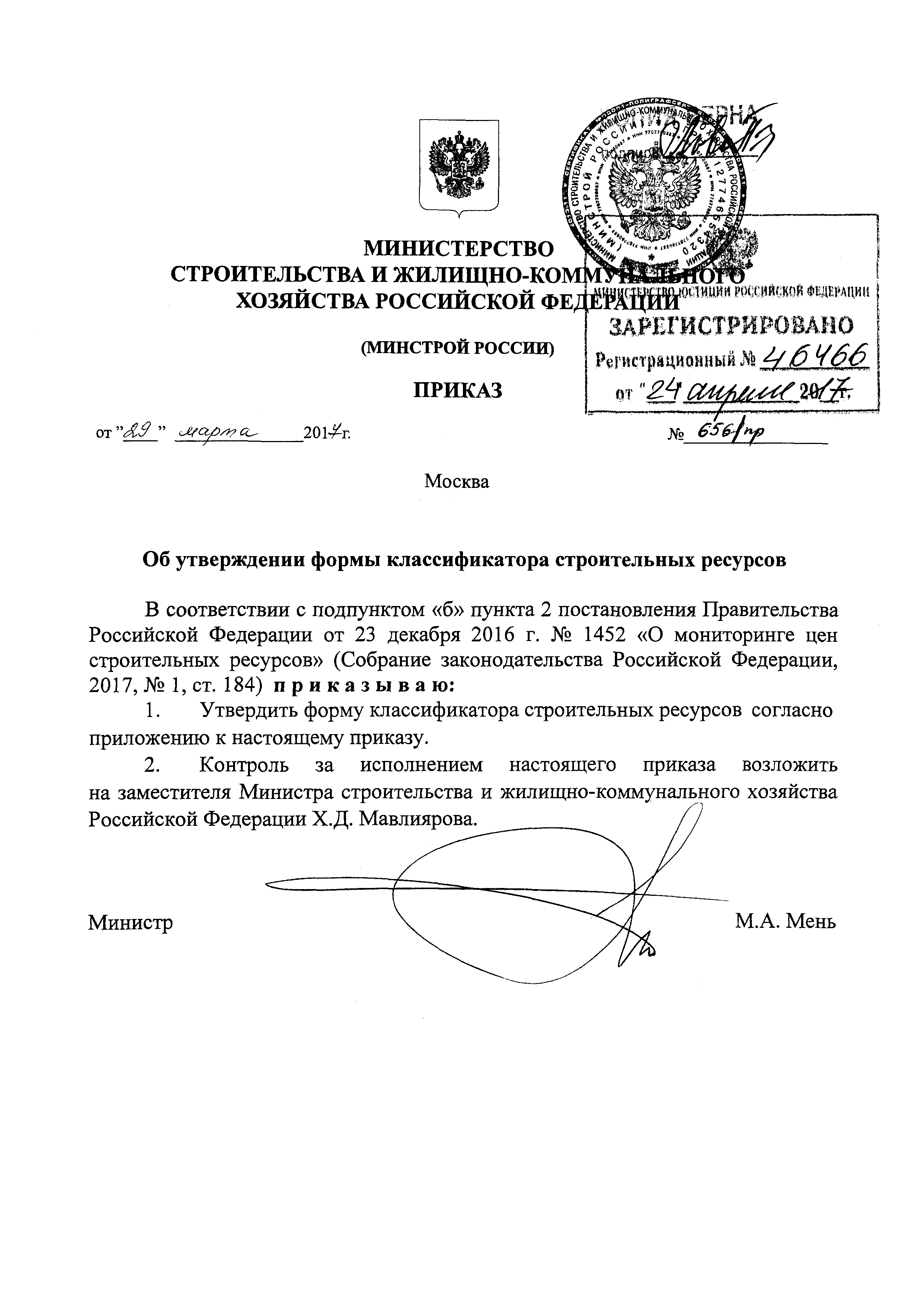 Приказ 656/пр