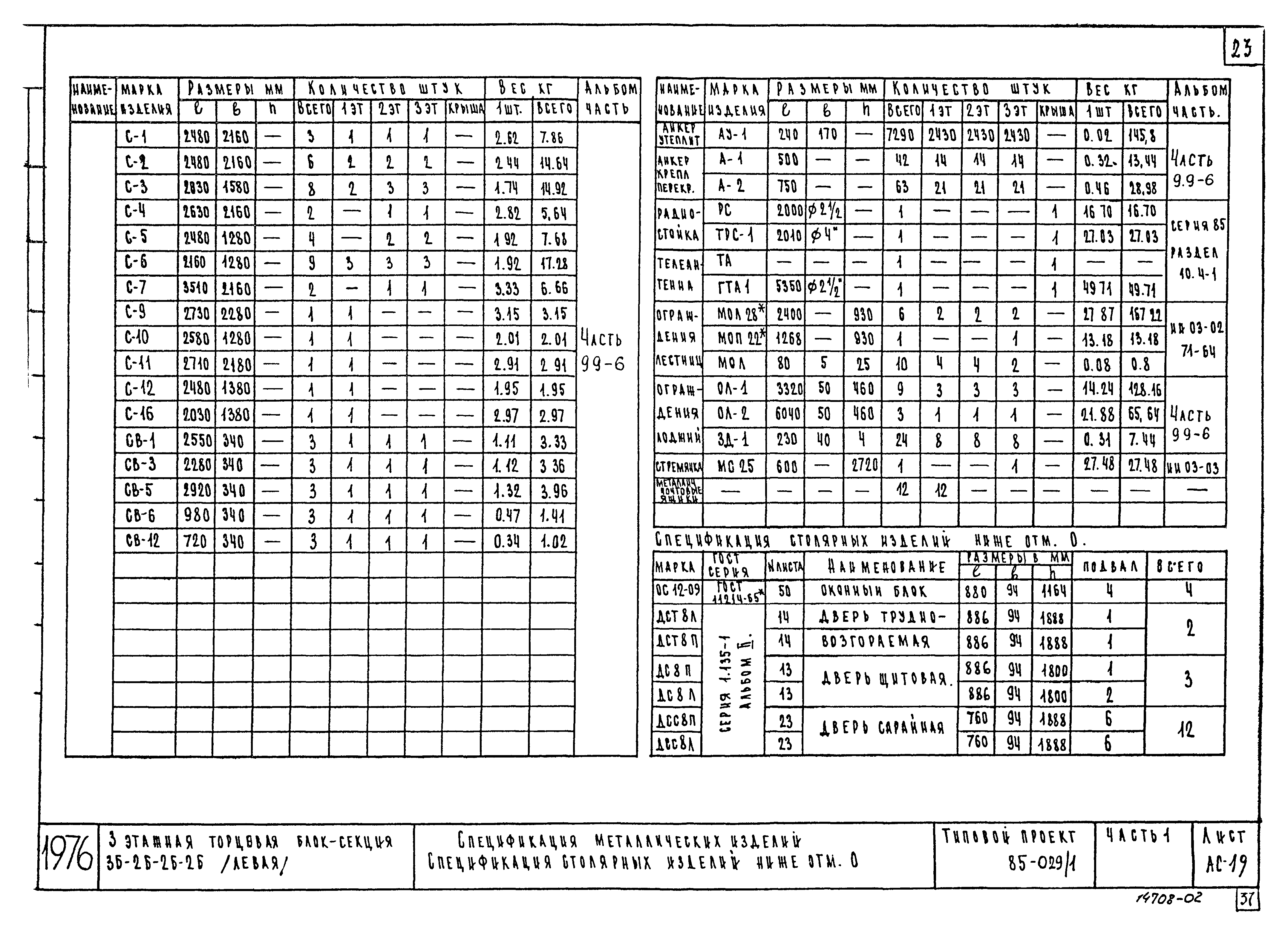 Типовой проект 85-029/1