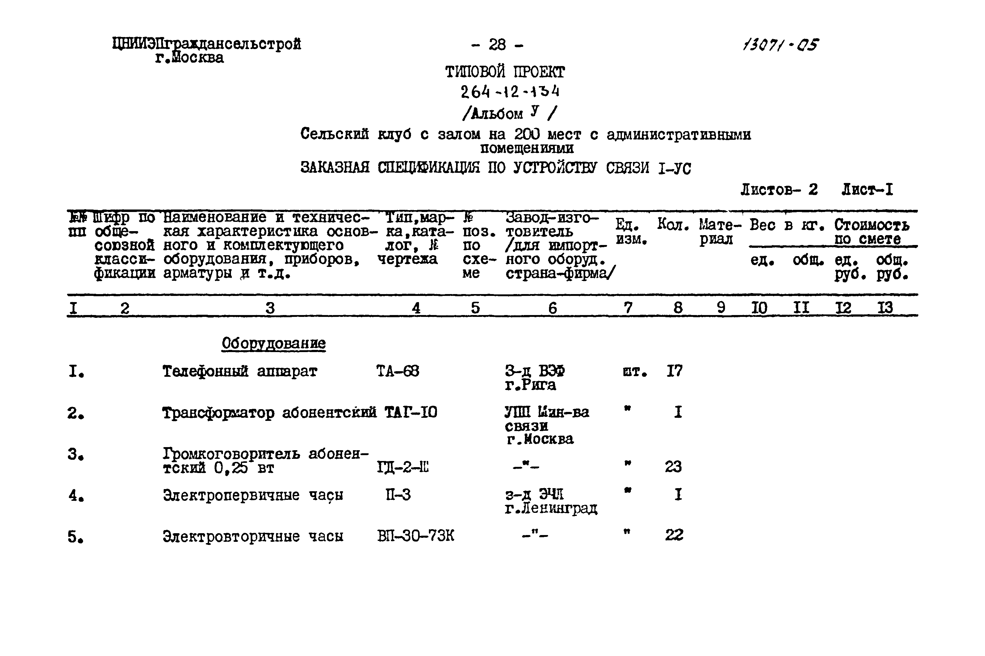 Типовой проект 264-12-134