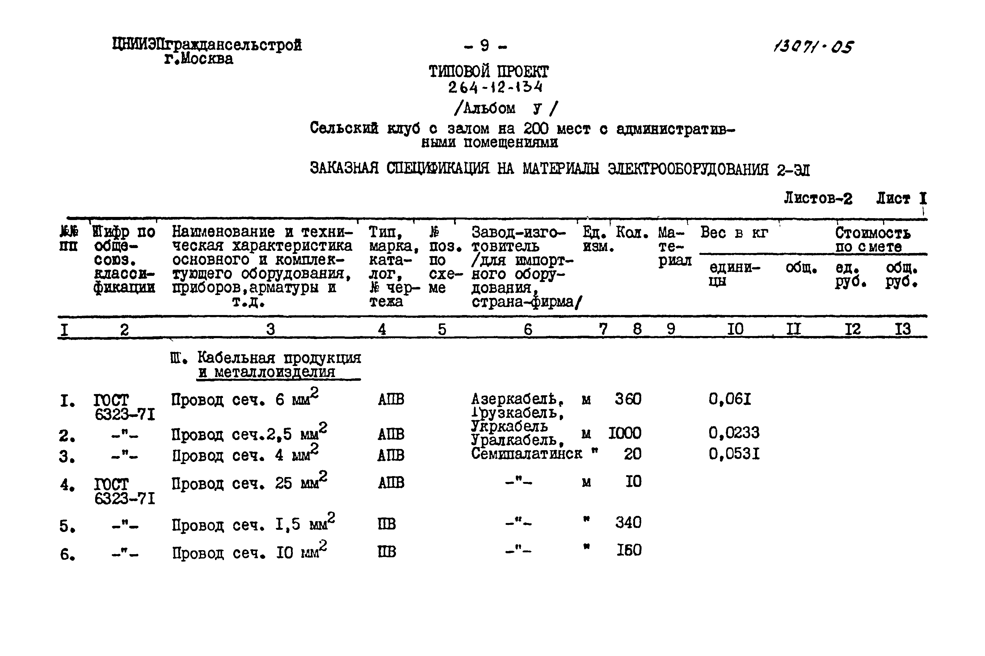 Типовой проект 264-12-134