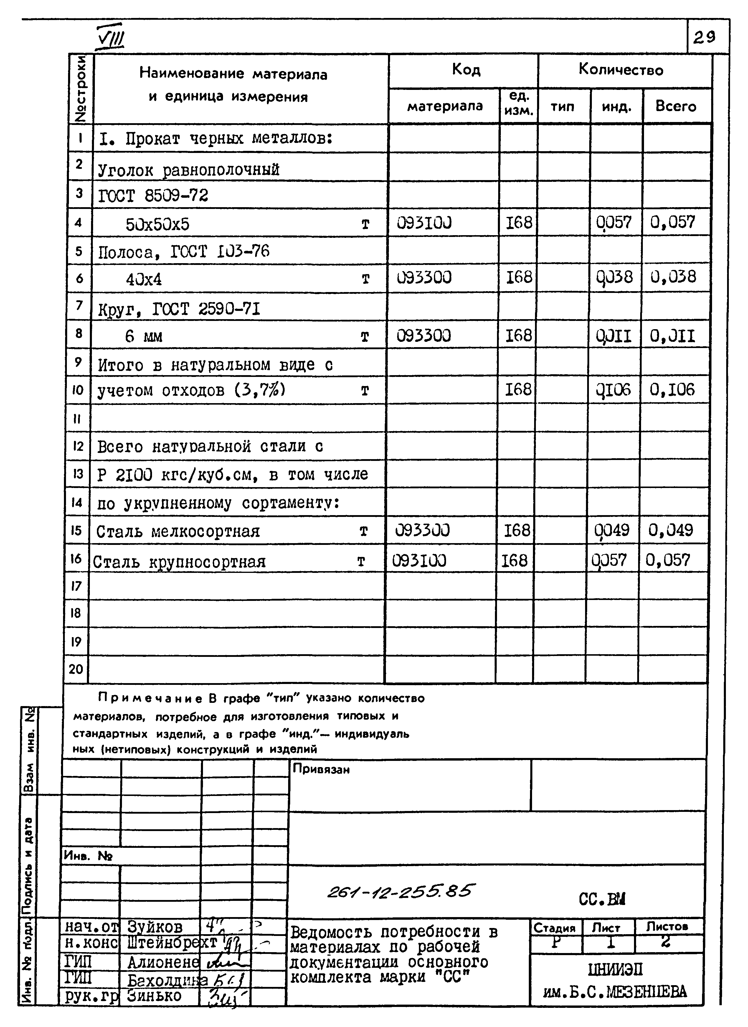 Типовой проект 261-12-255.85