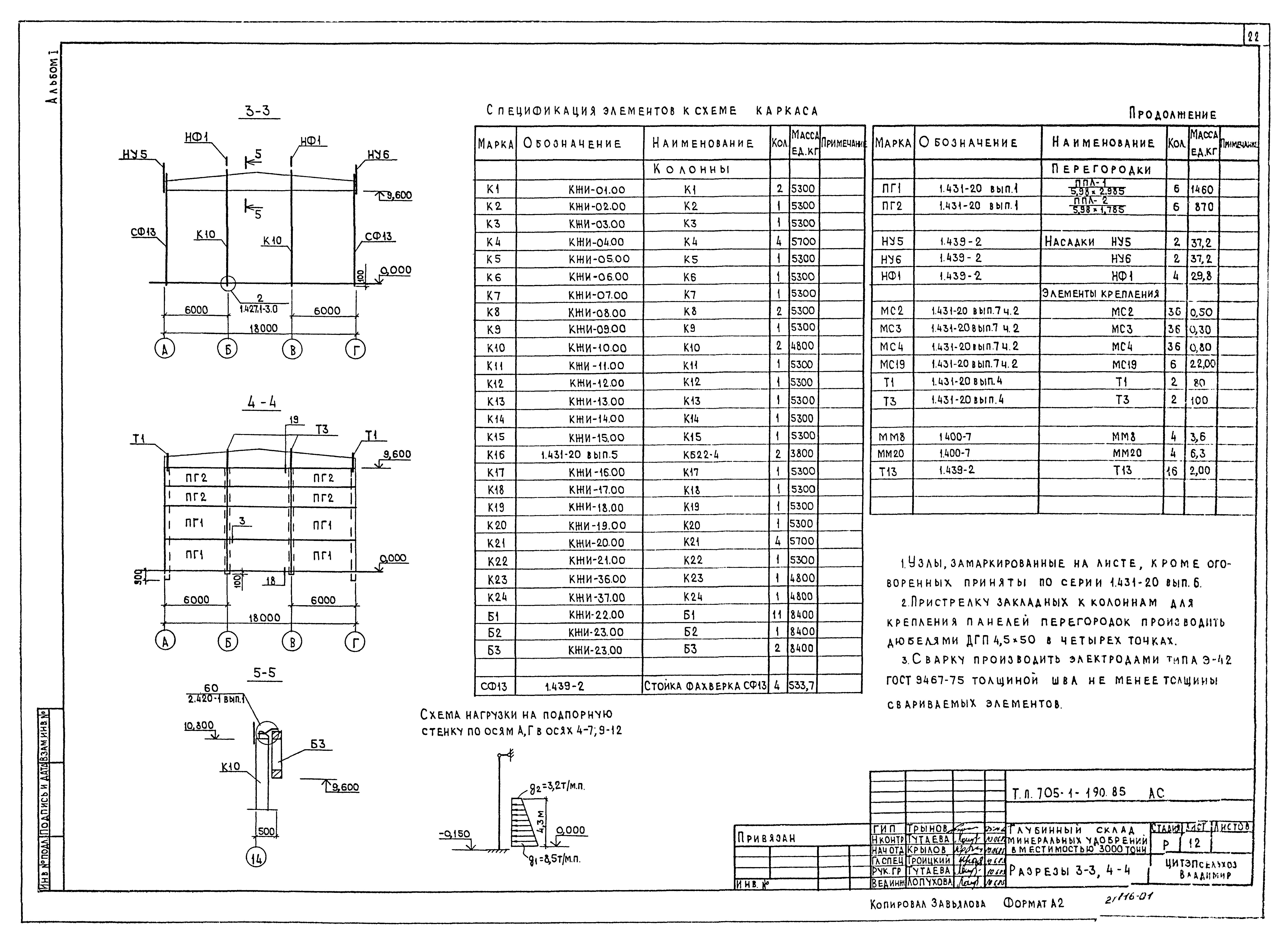 Типовой проект 705-1-190.85