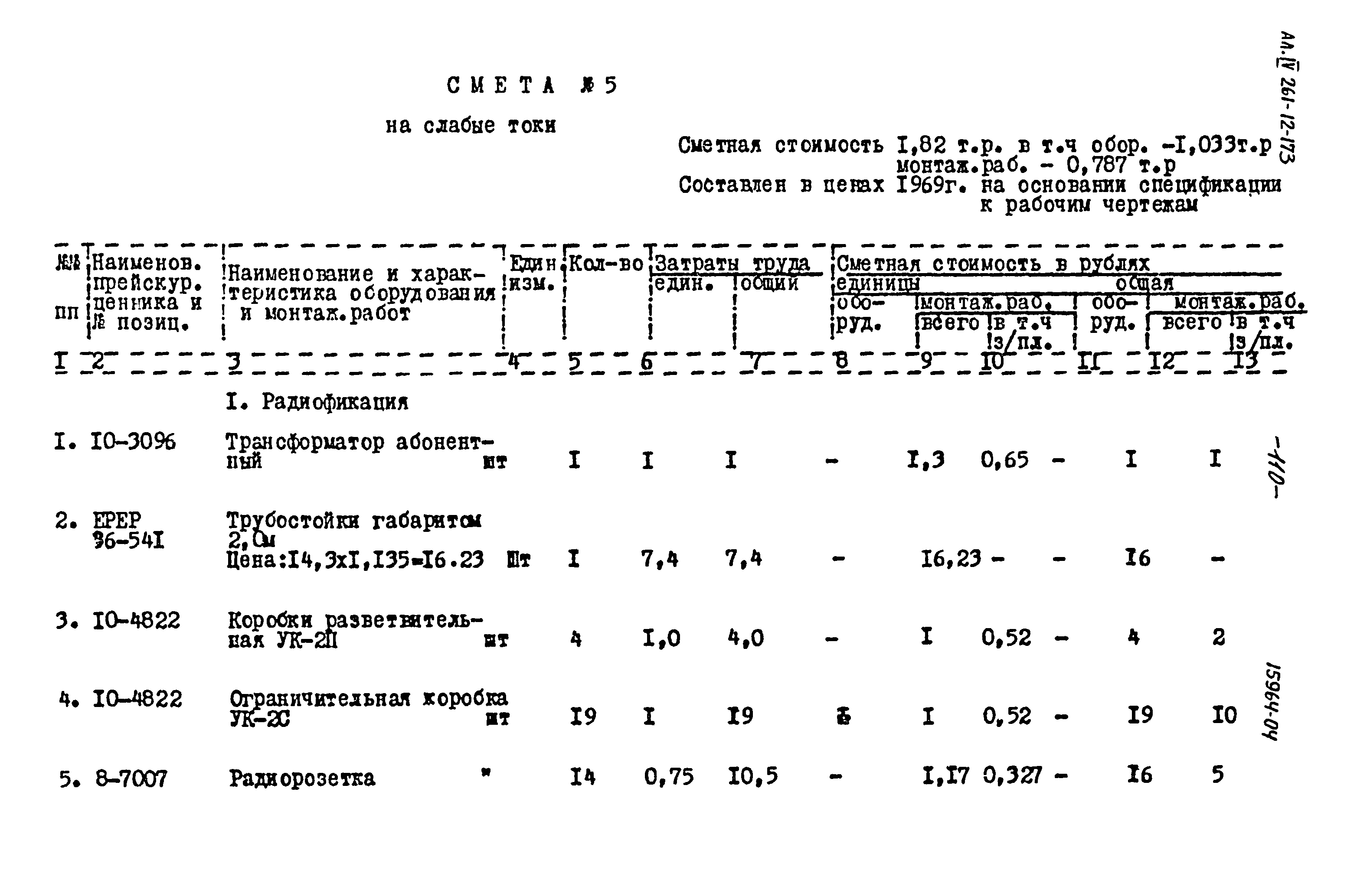 Типовой проект 261-12-173