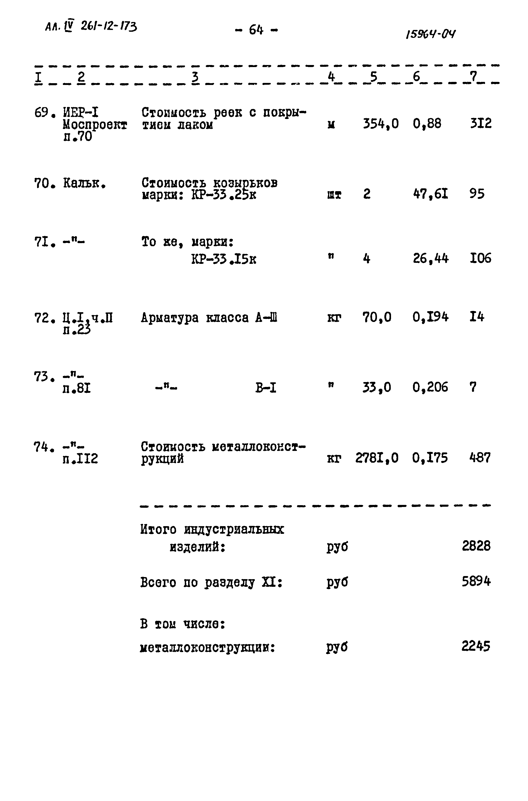 Типовой проект 261-12-173