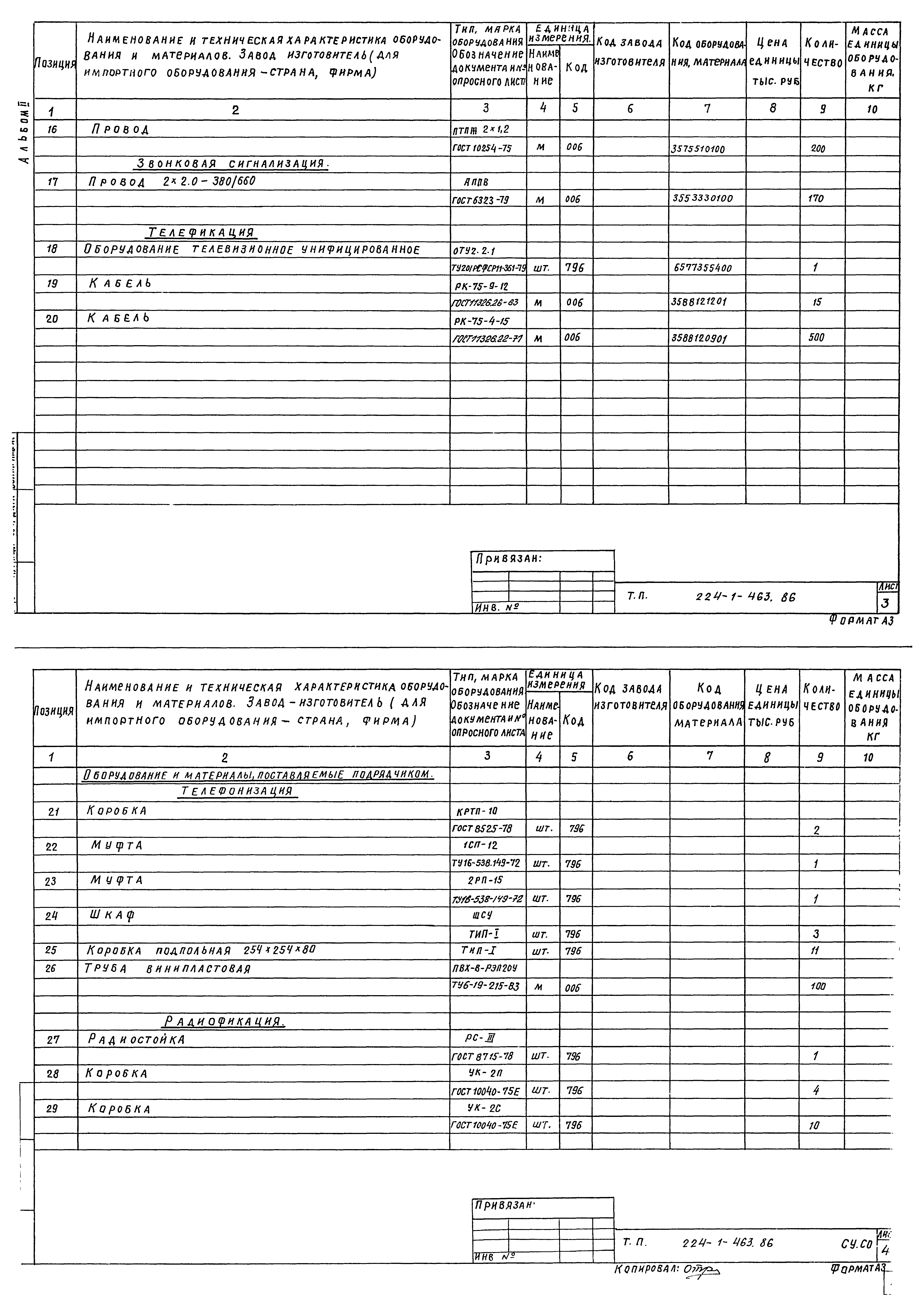 Типовой проект 224-1-463.86