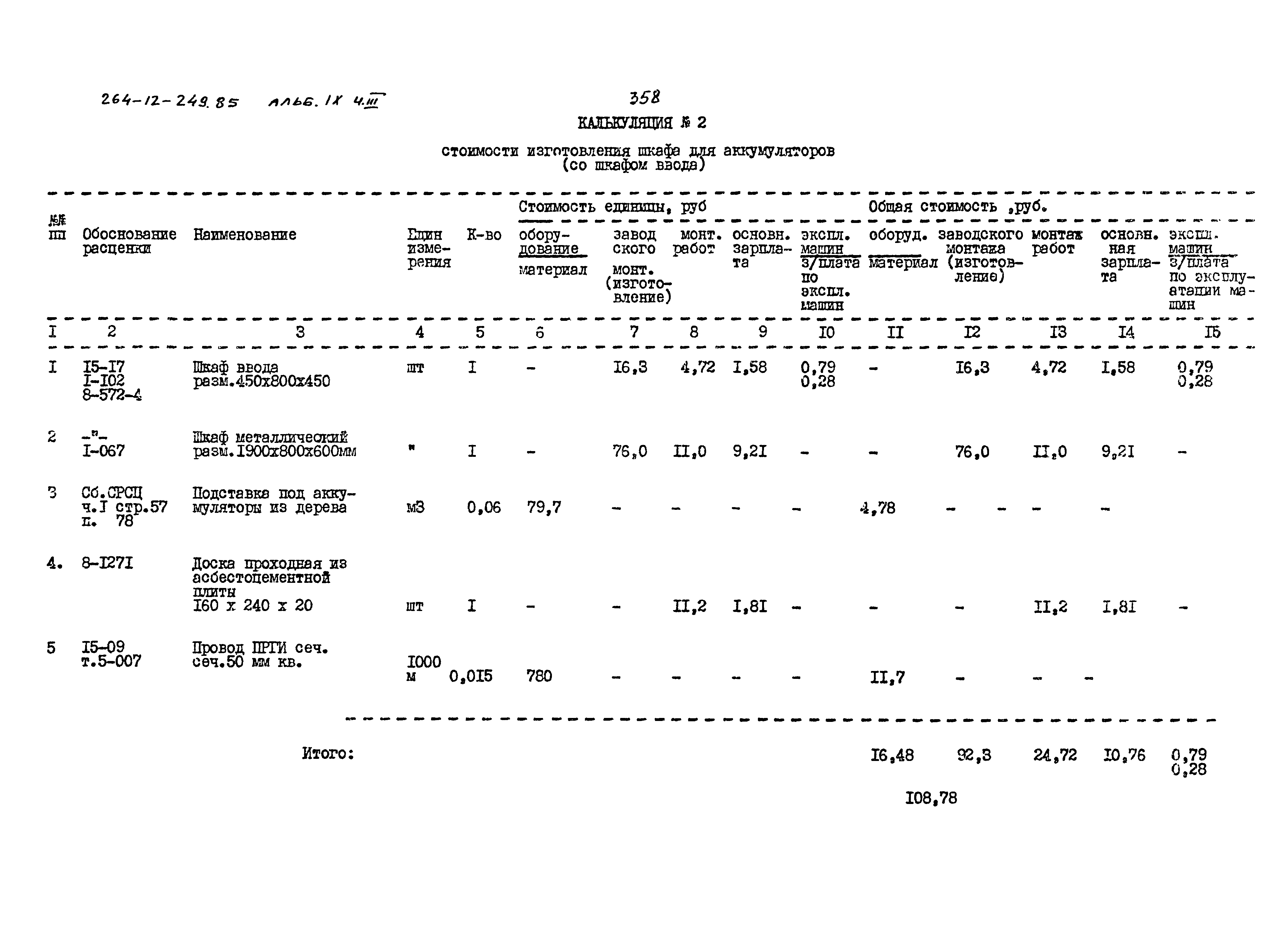 Типовой проект 264-12-249.85