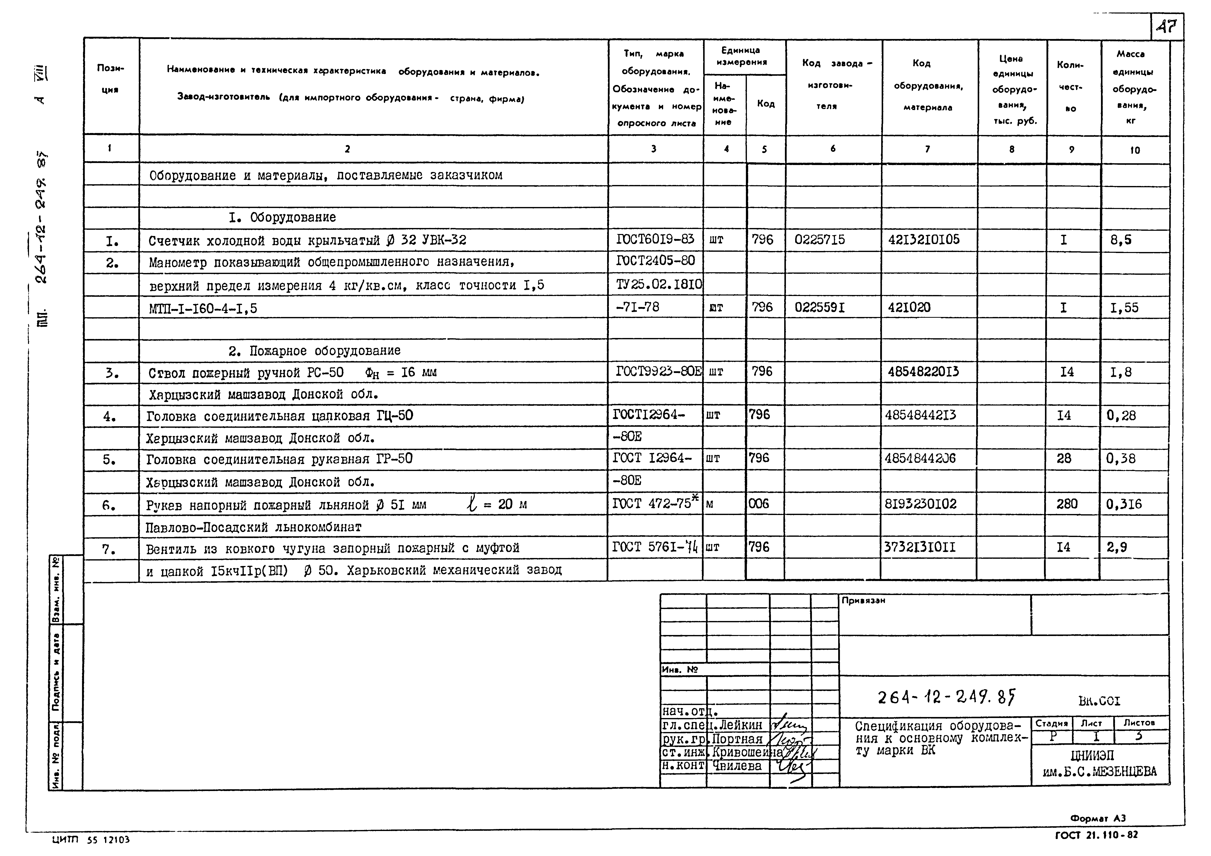 Типовой проект 264-12-249.85