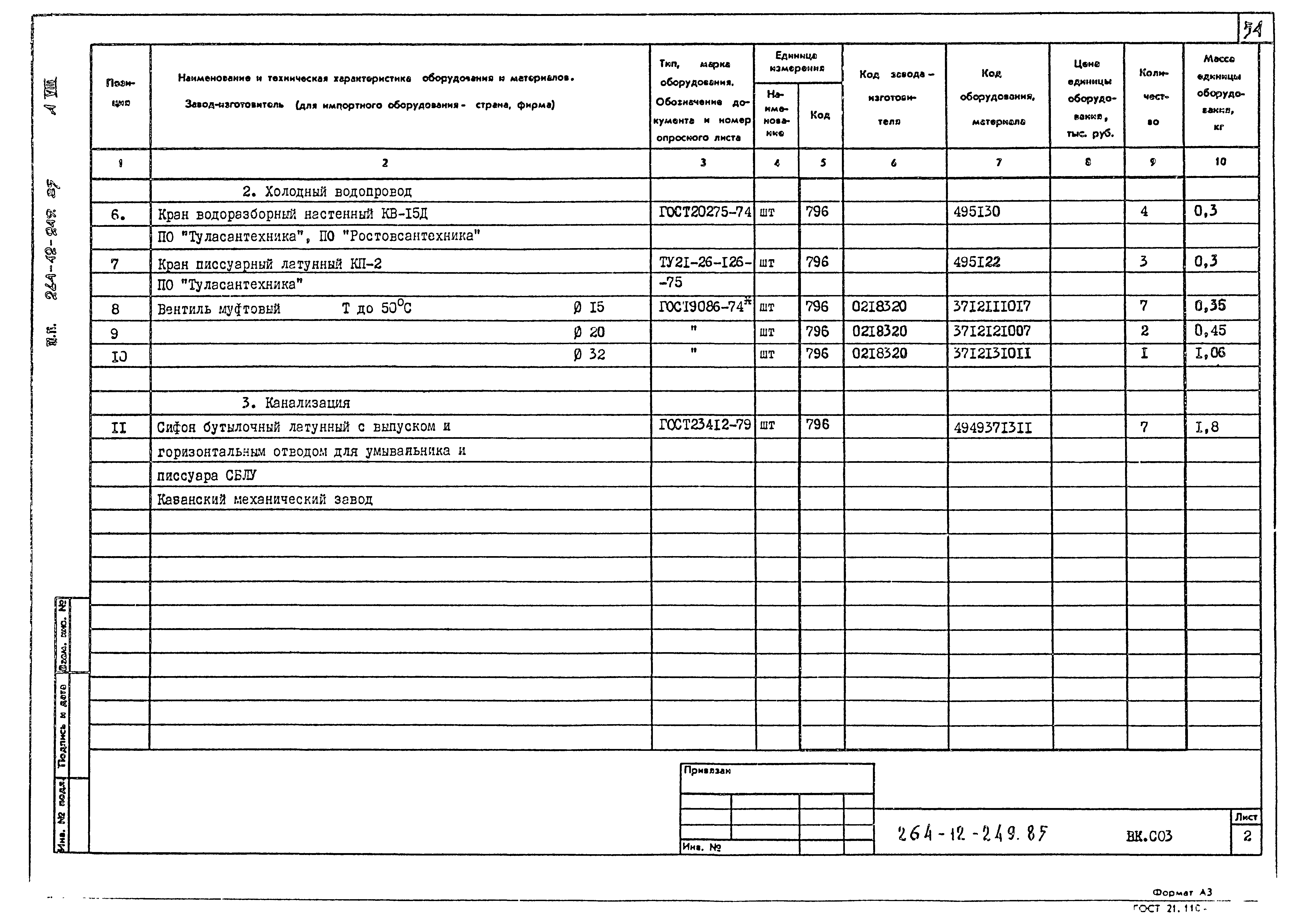 Типовой проект 264-12-249.85