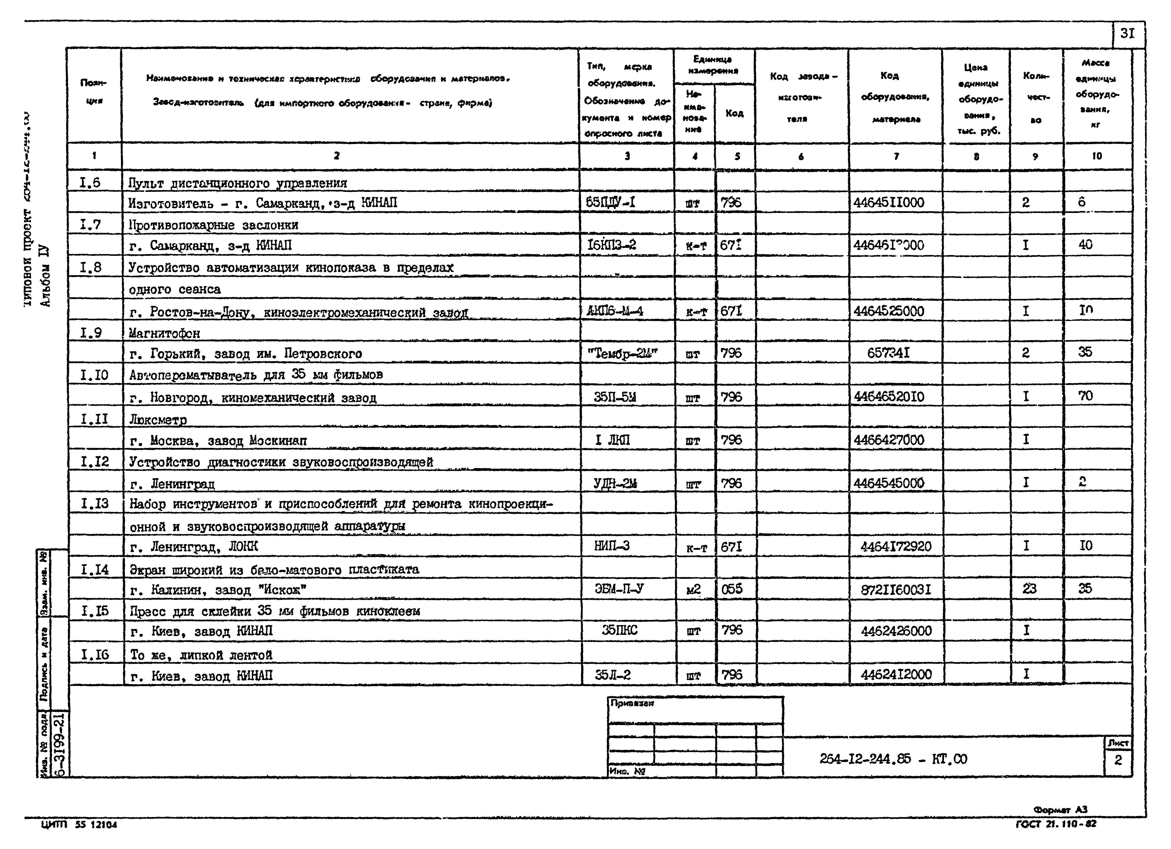 Типовой проект 264-12-244.85