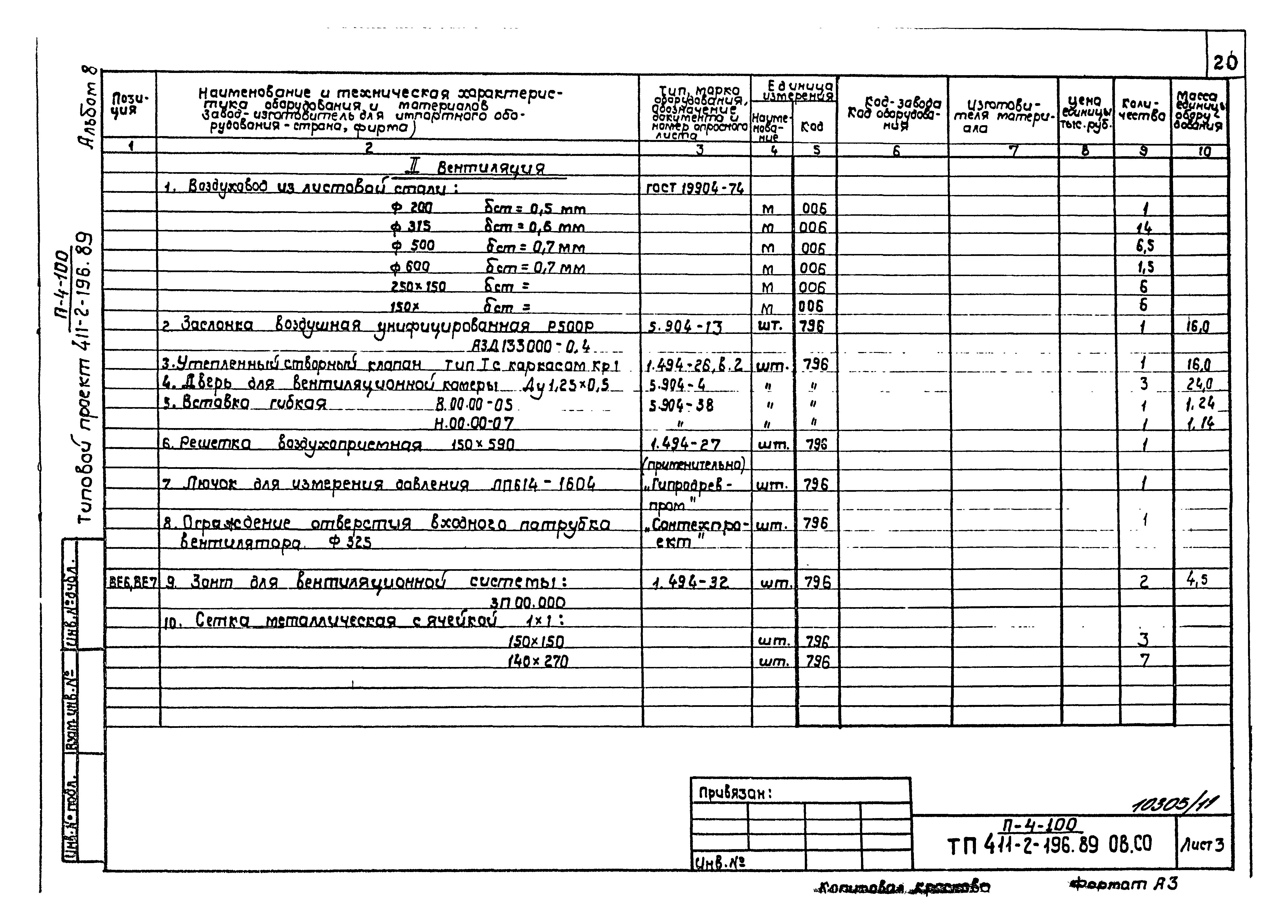 Типовой проект 411-2-196.89
