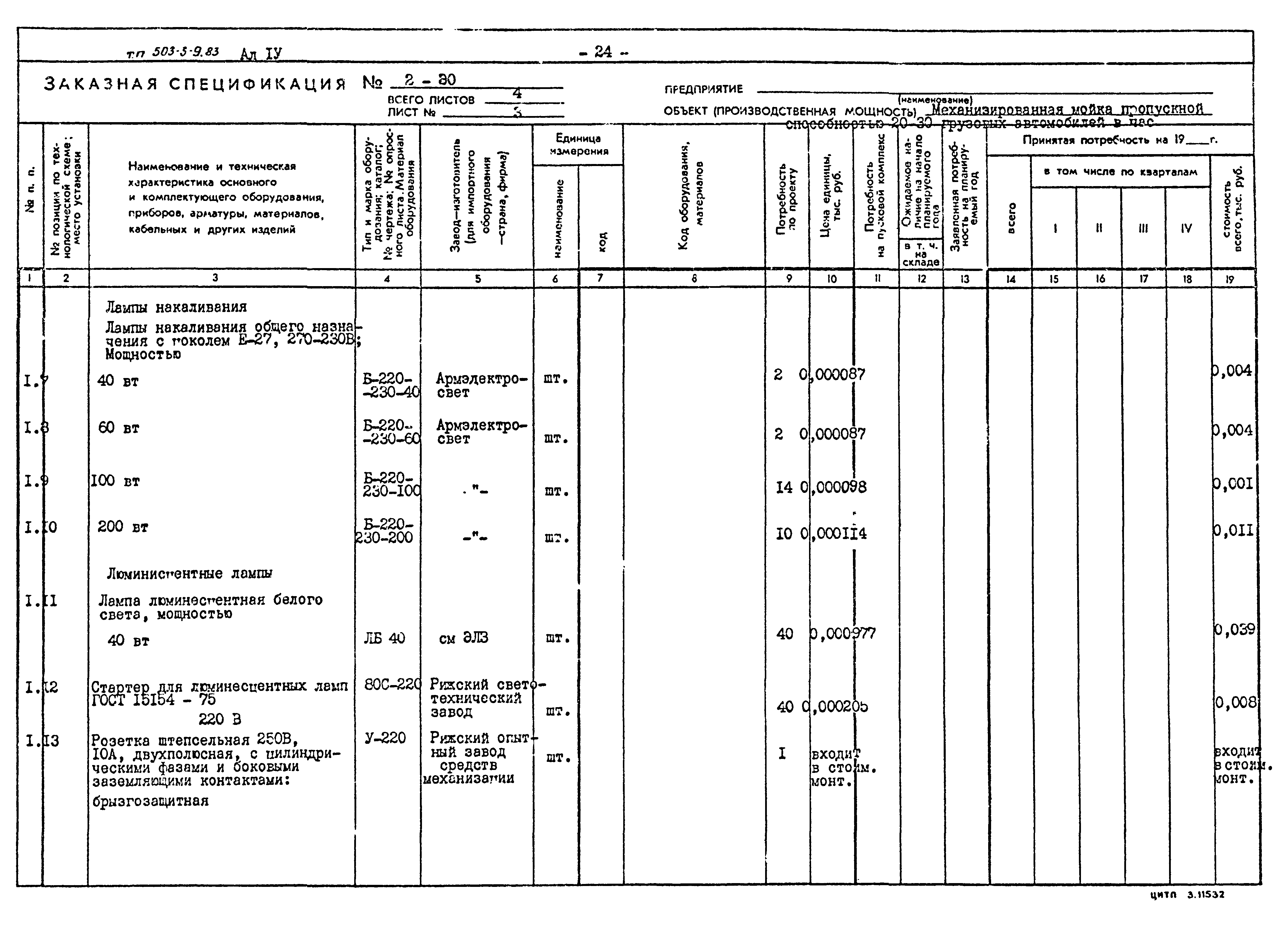 Типовой проект 503-3-9.83