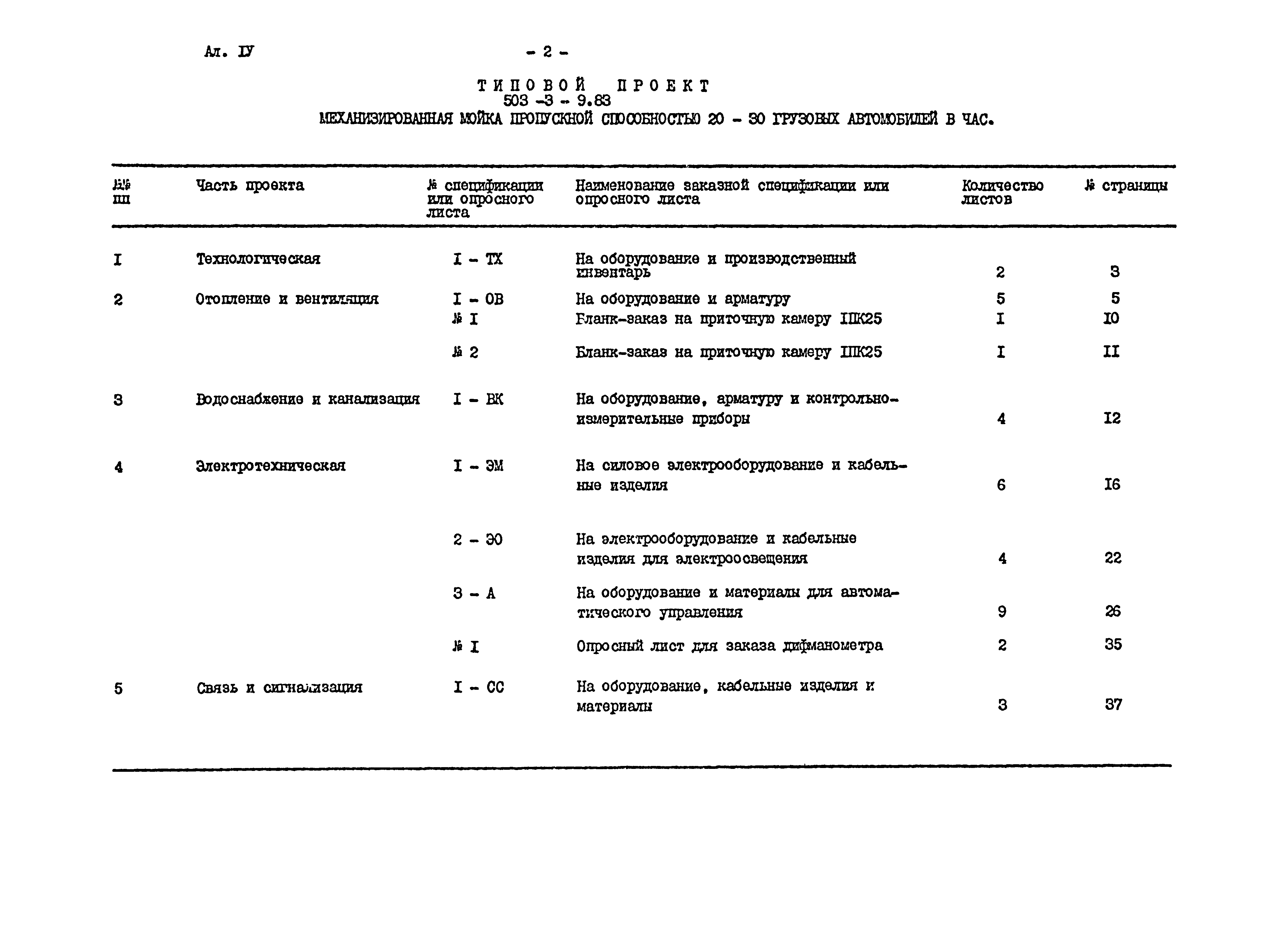 Типовой проект 503-3-9.83