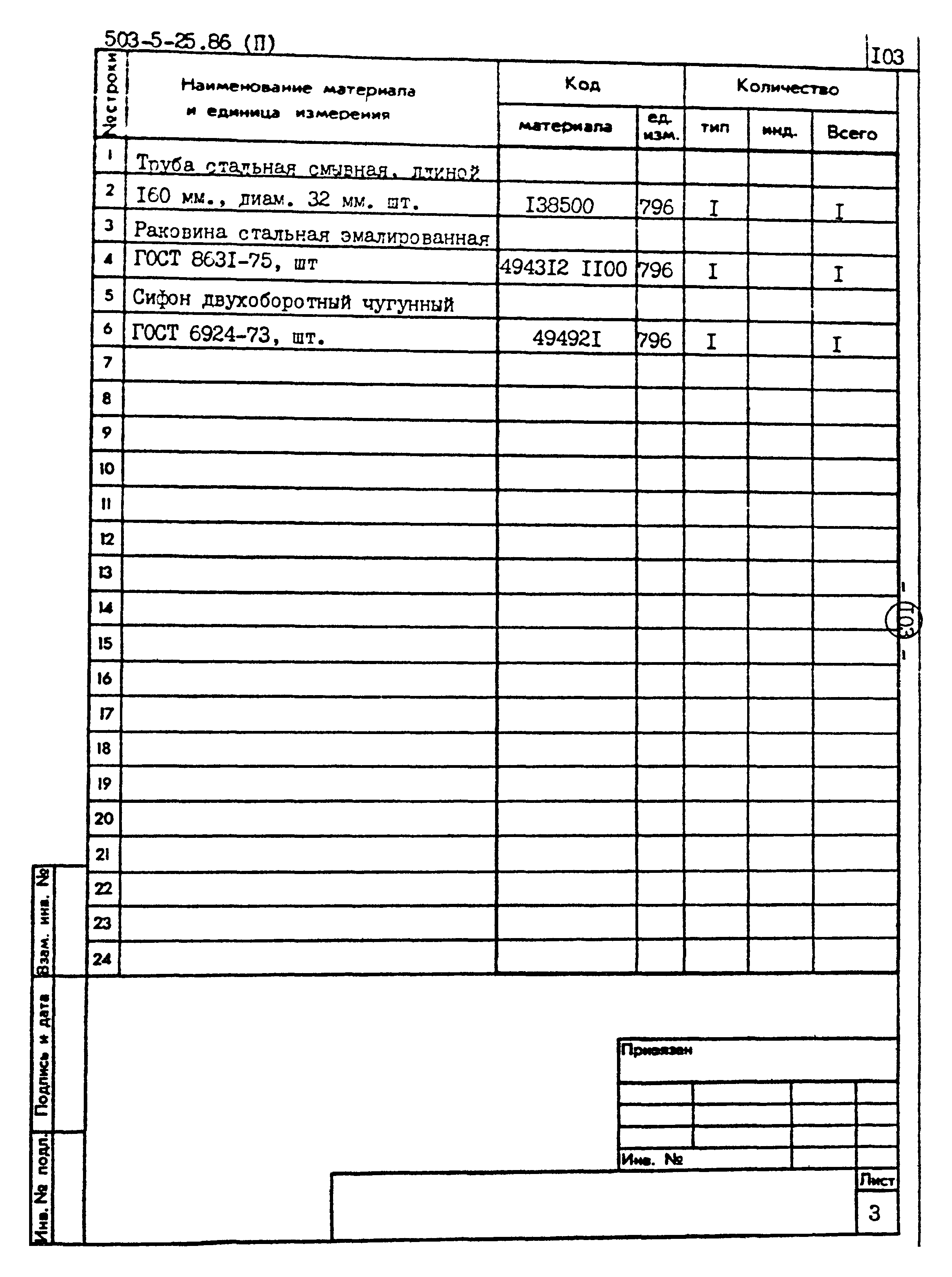 Типовой проект 503-5-25.86