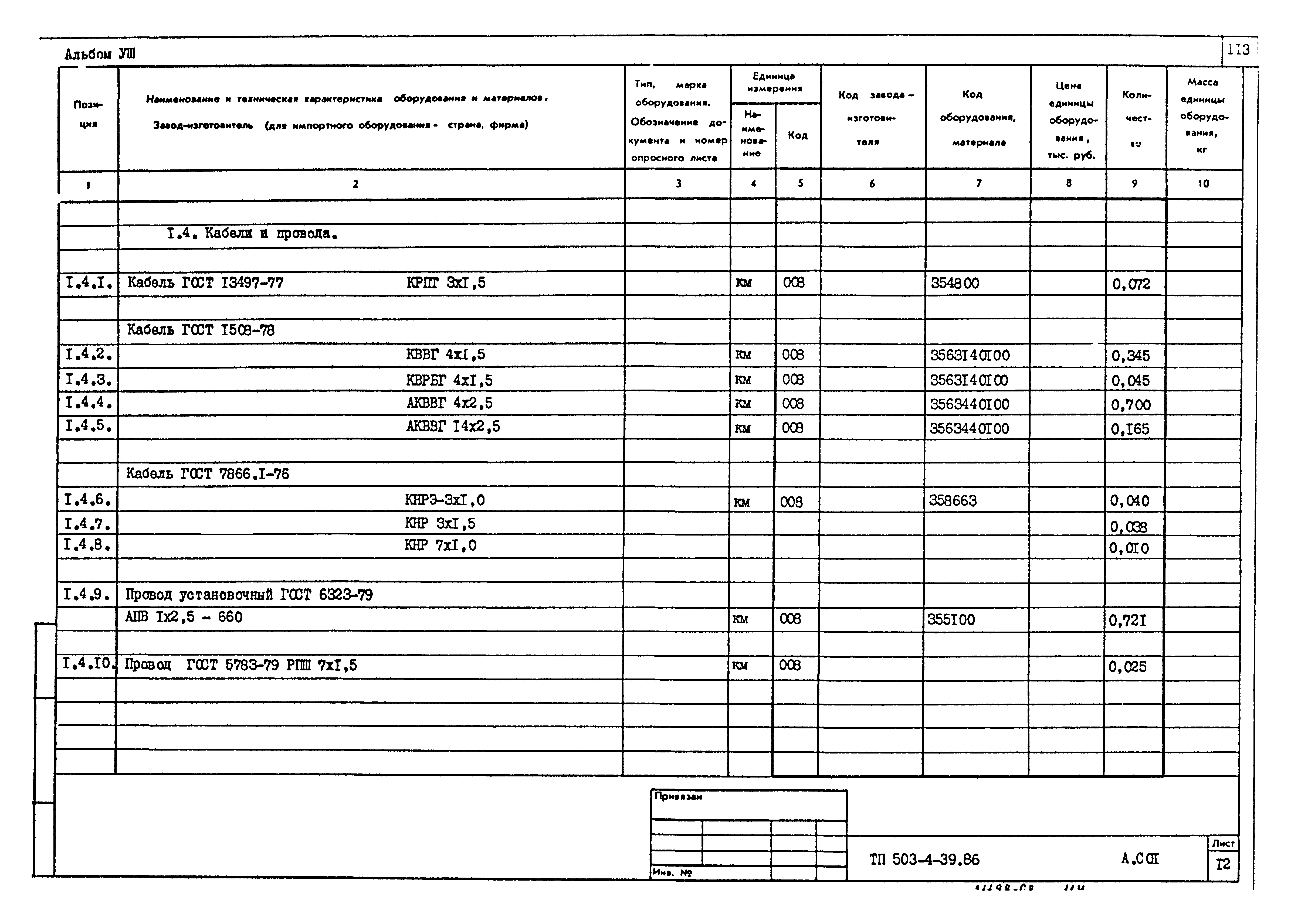 Типовой проект 503-4-39.86