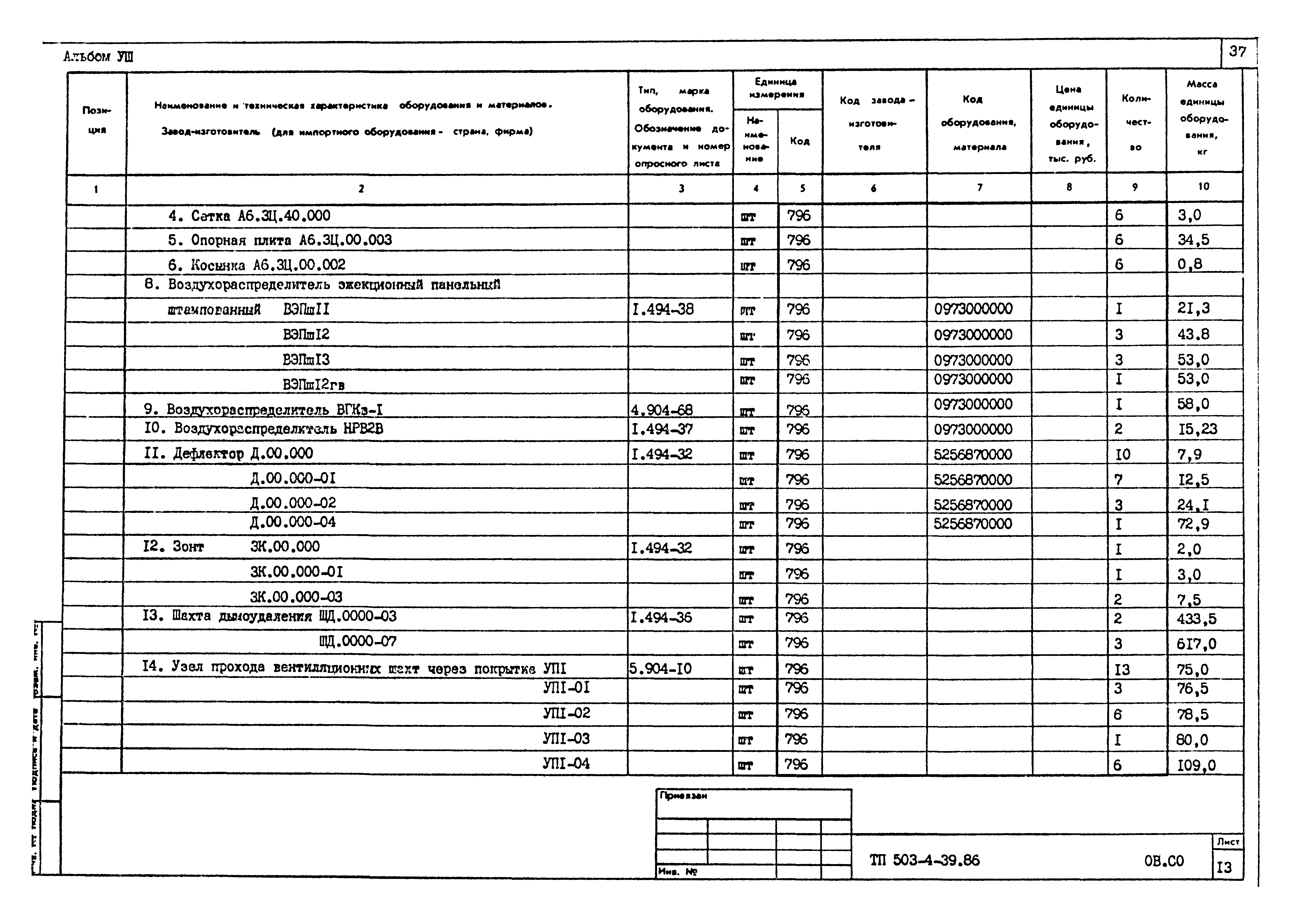Типовой проект 503-4-39.86
