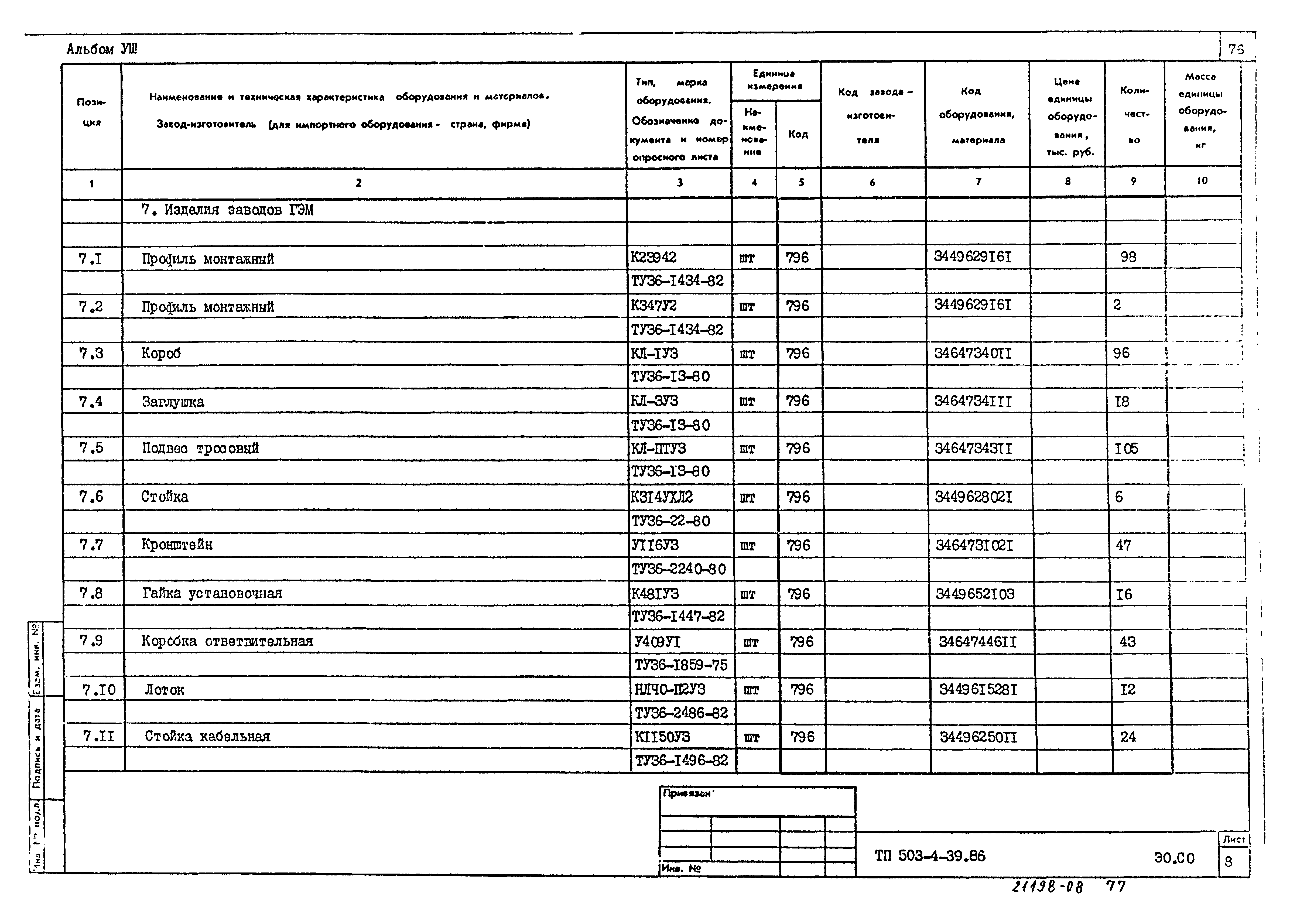 Типовой проект 503-4-39.86