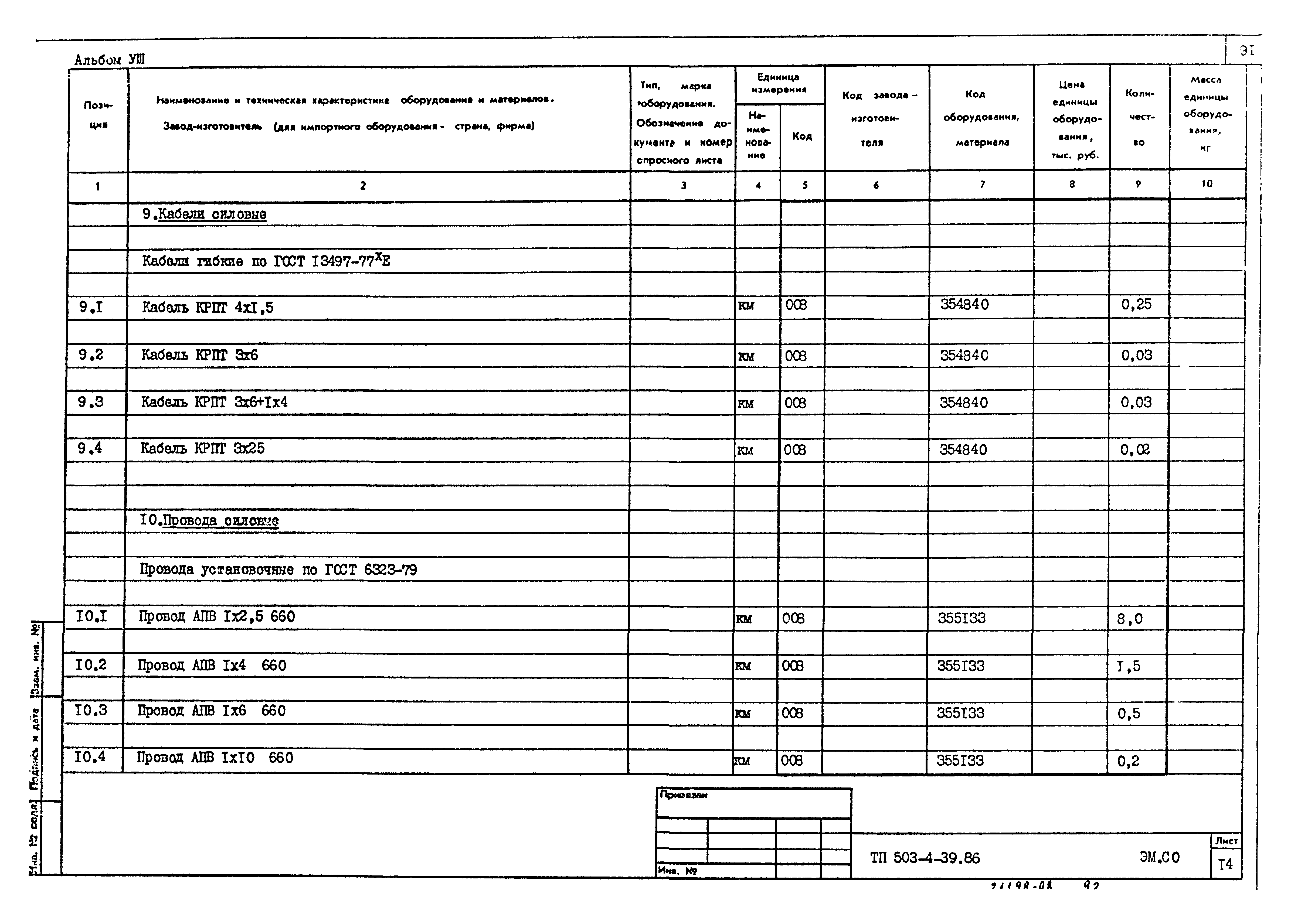 Типовой проект 503-4-39.86
