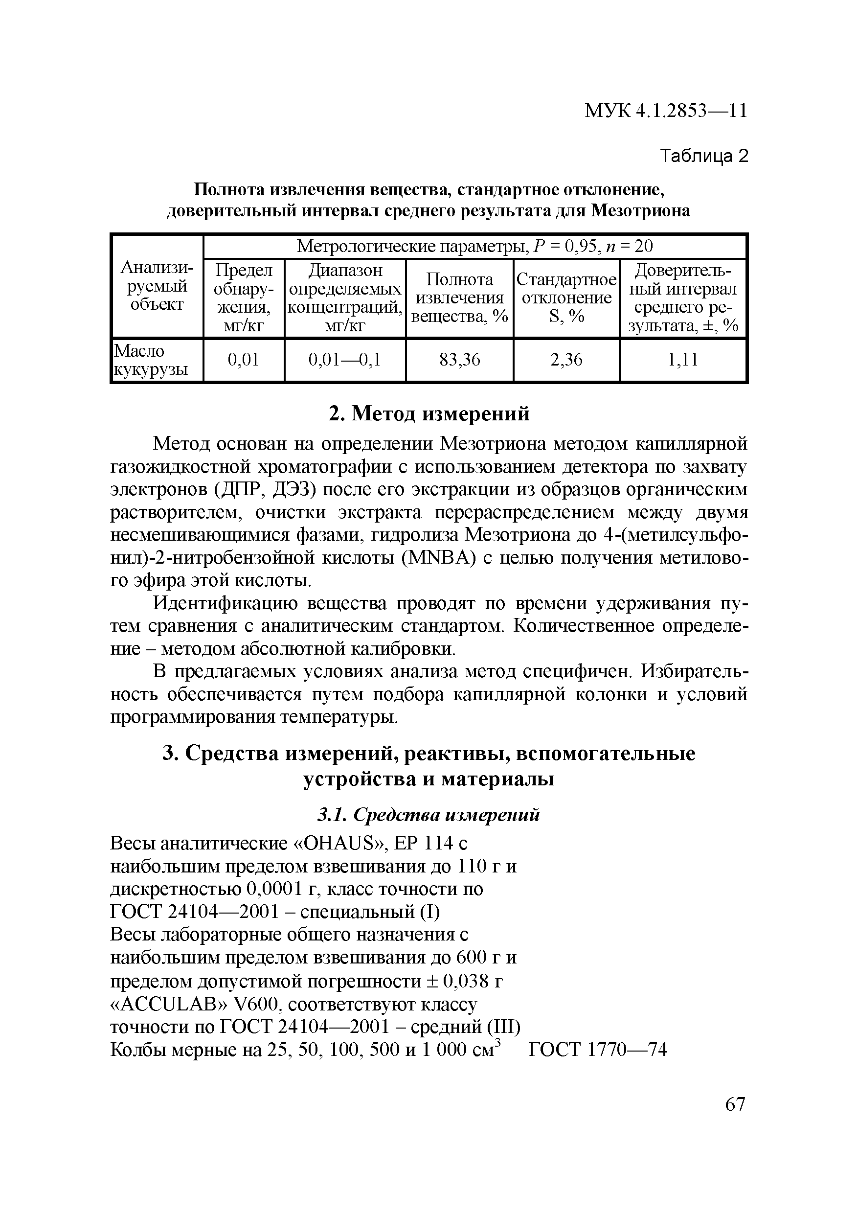 МУК 4.1.2853-11