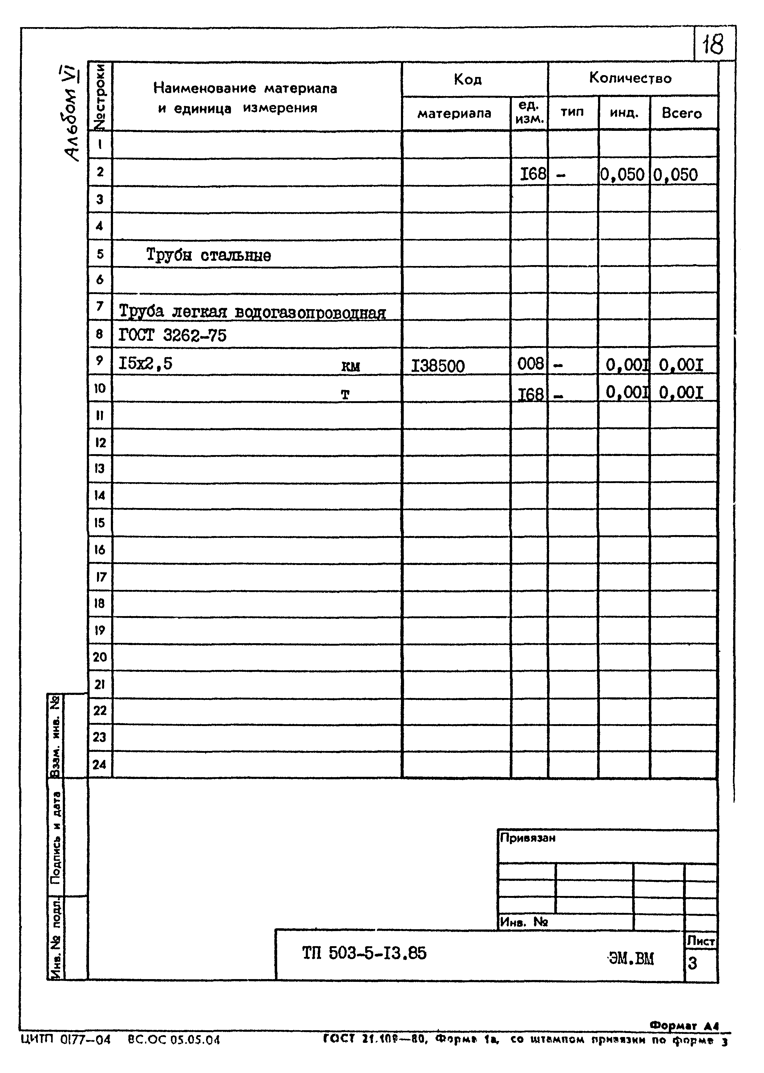 Типовой проект 503-5-13.85