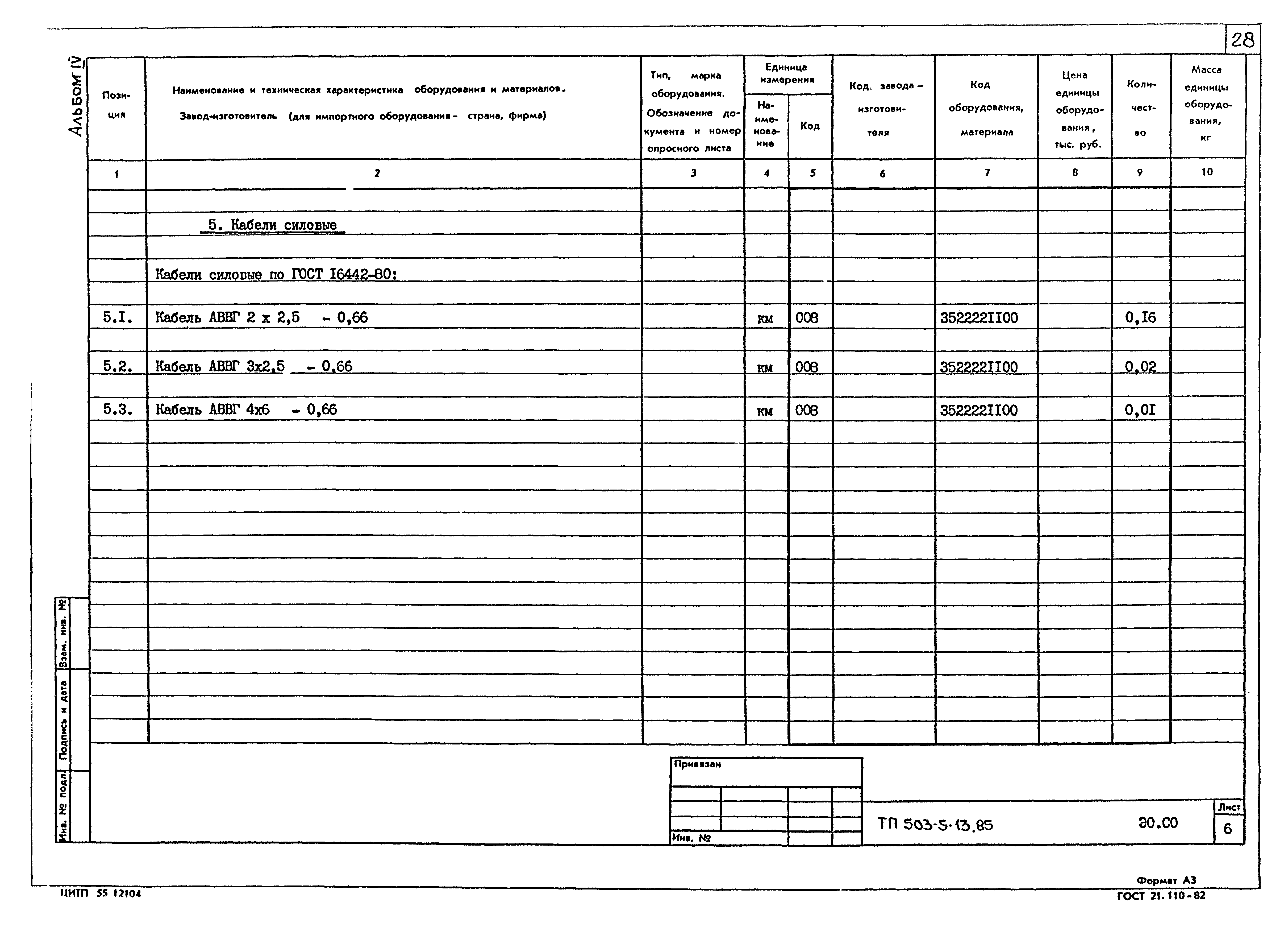 Типовой проект 503-5-13.85