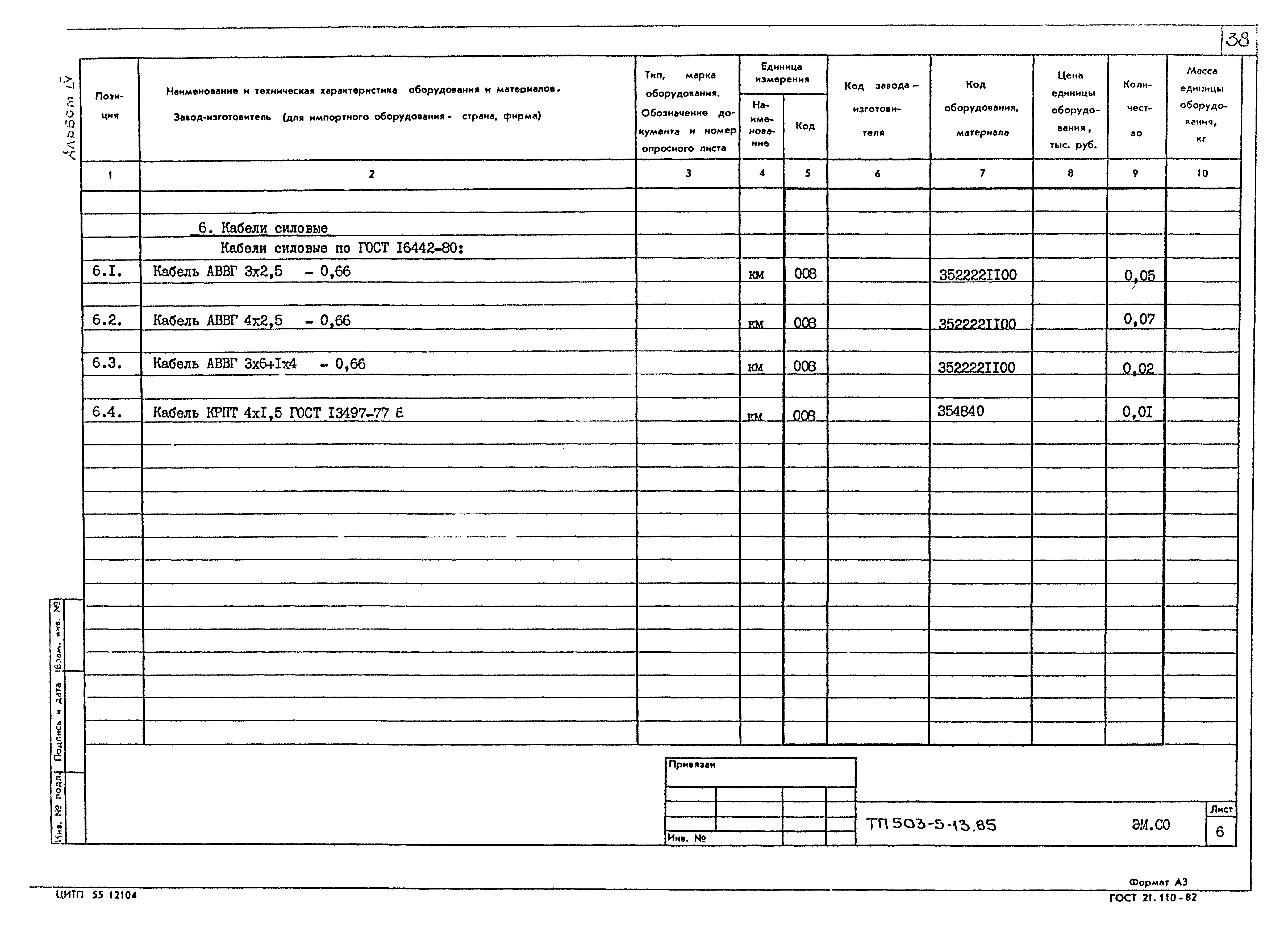 Типовой проект 503-5-13.85