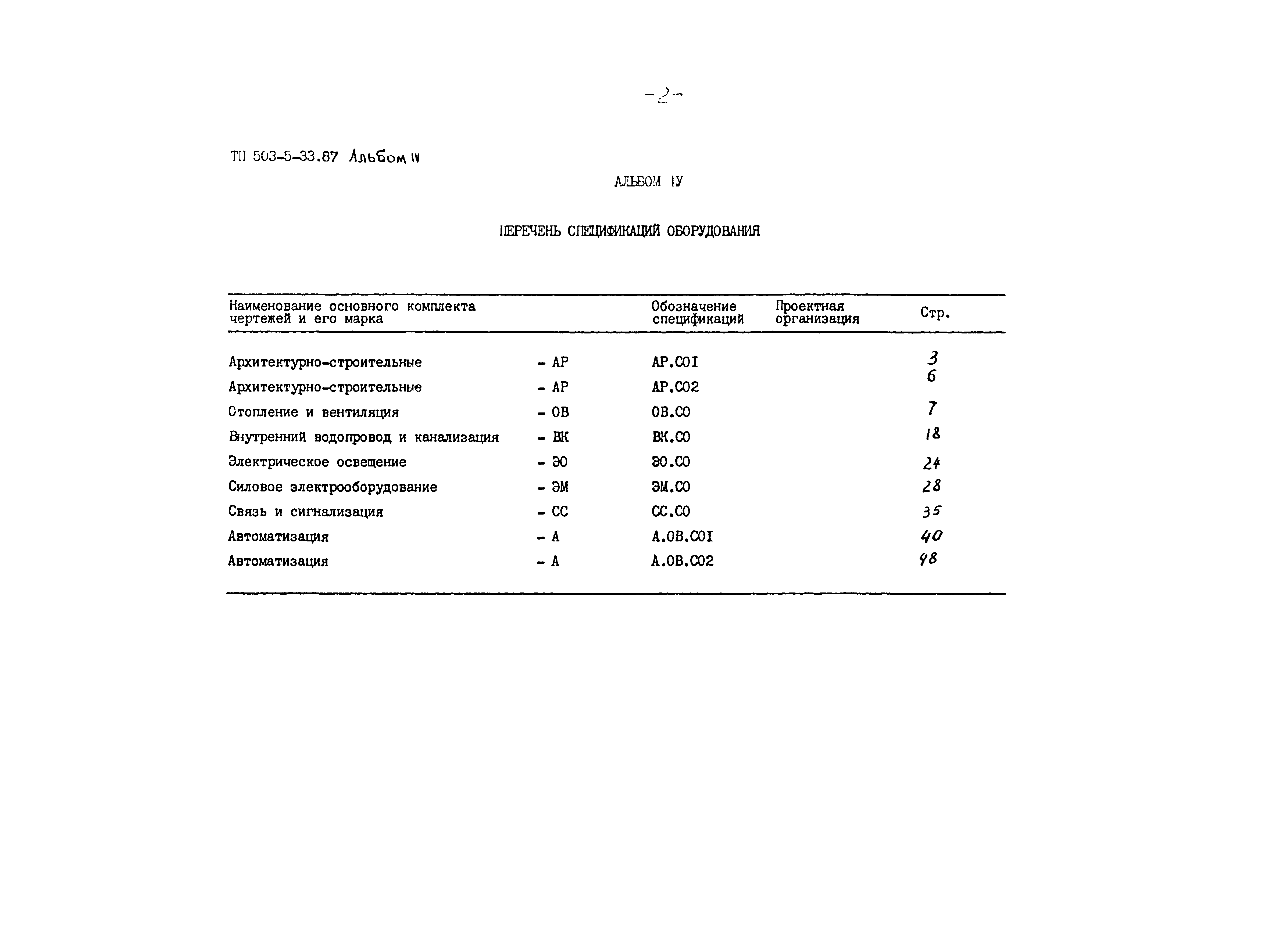 Типовой проект 503-5-33.87