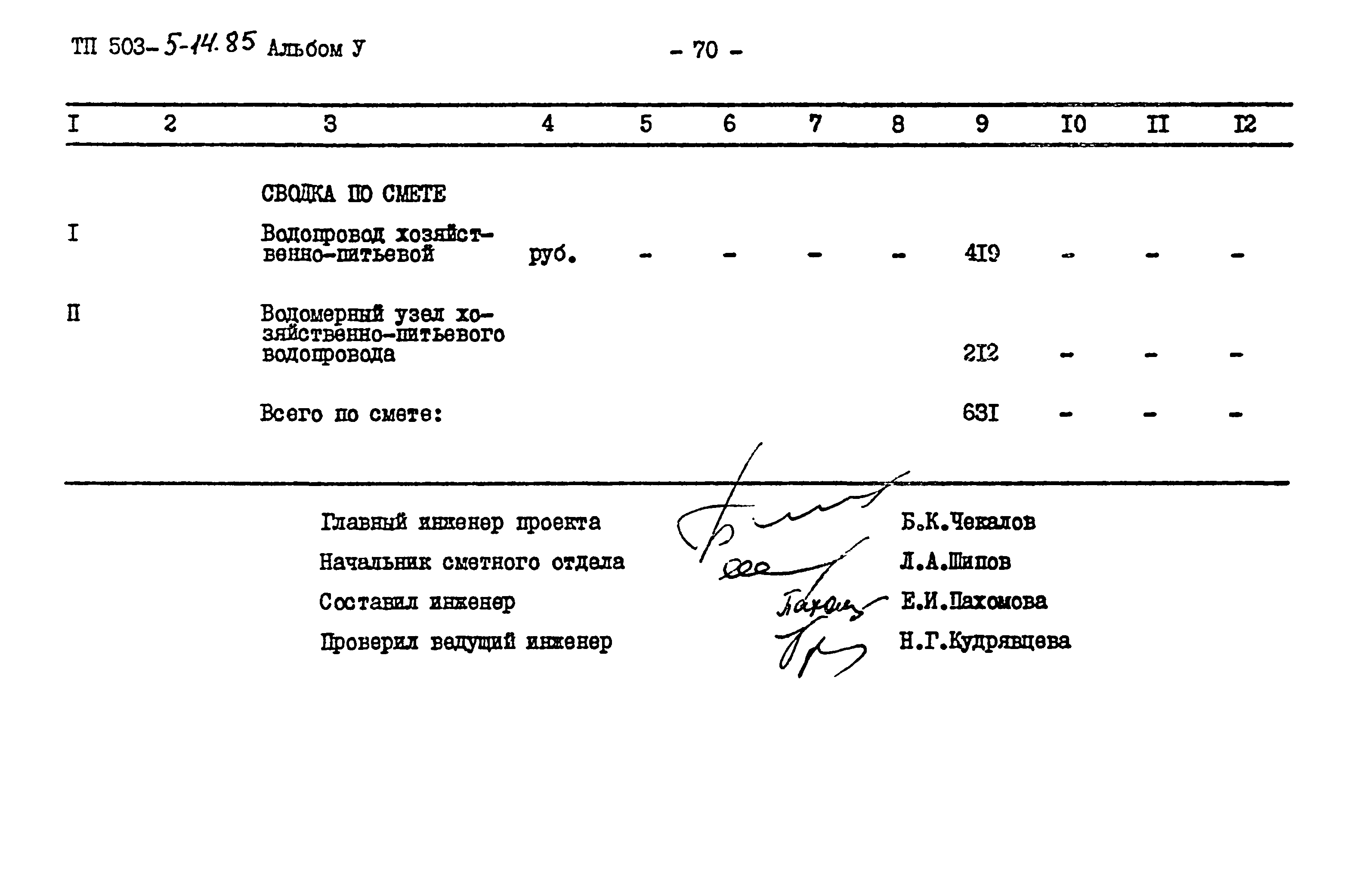 Типовой проект 503-5-14.85