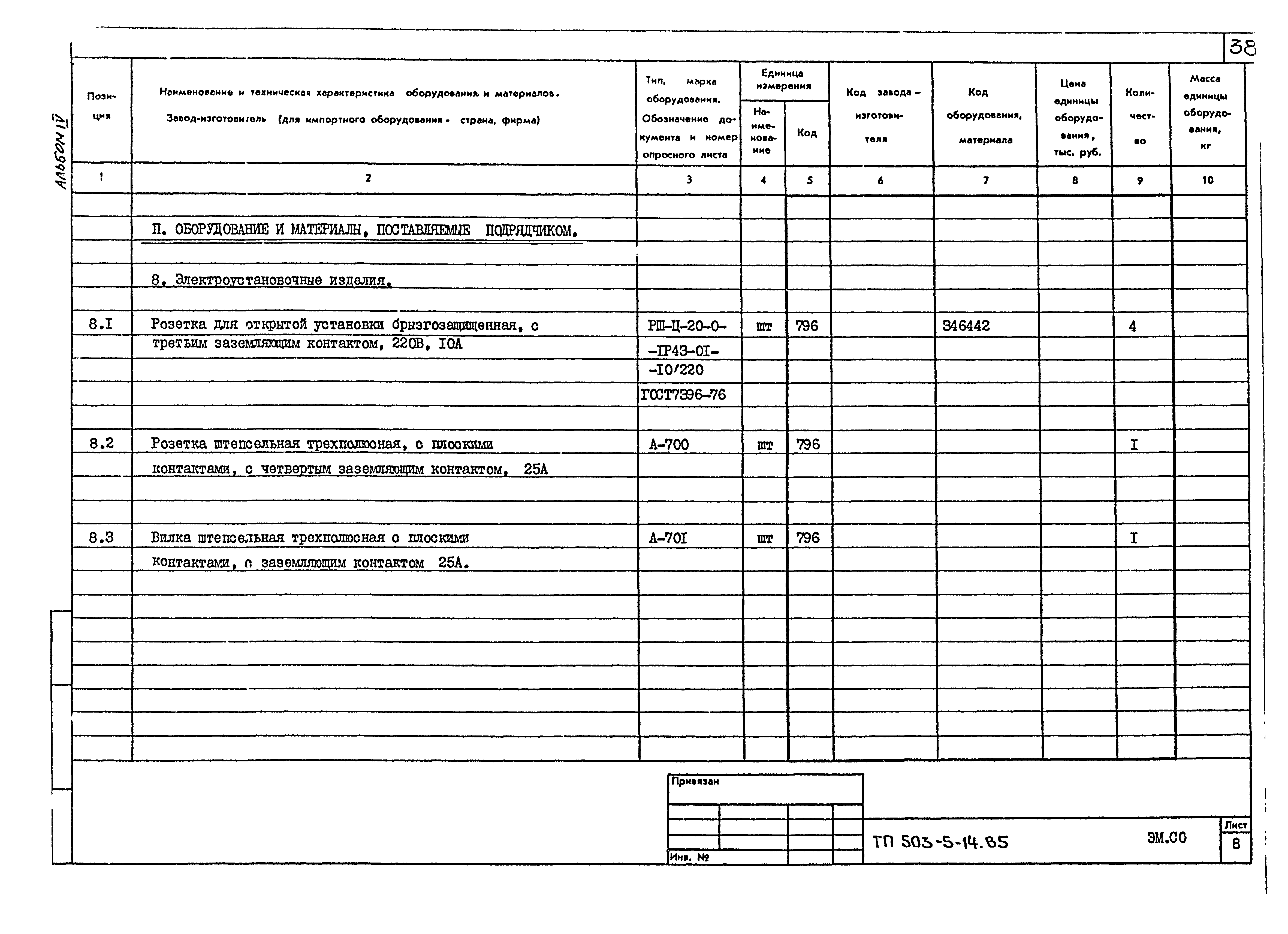 Типовой проект 503-5-14.85