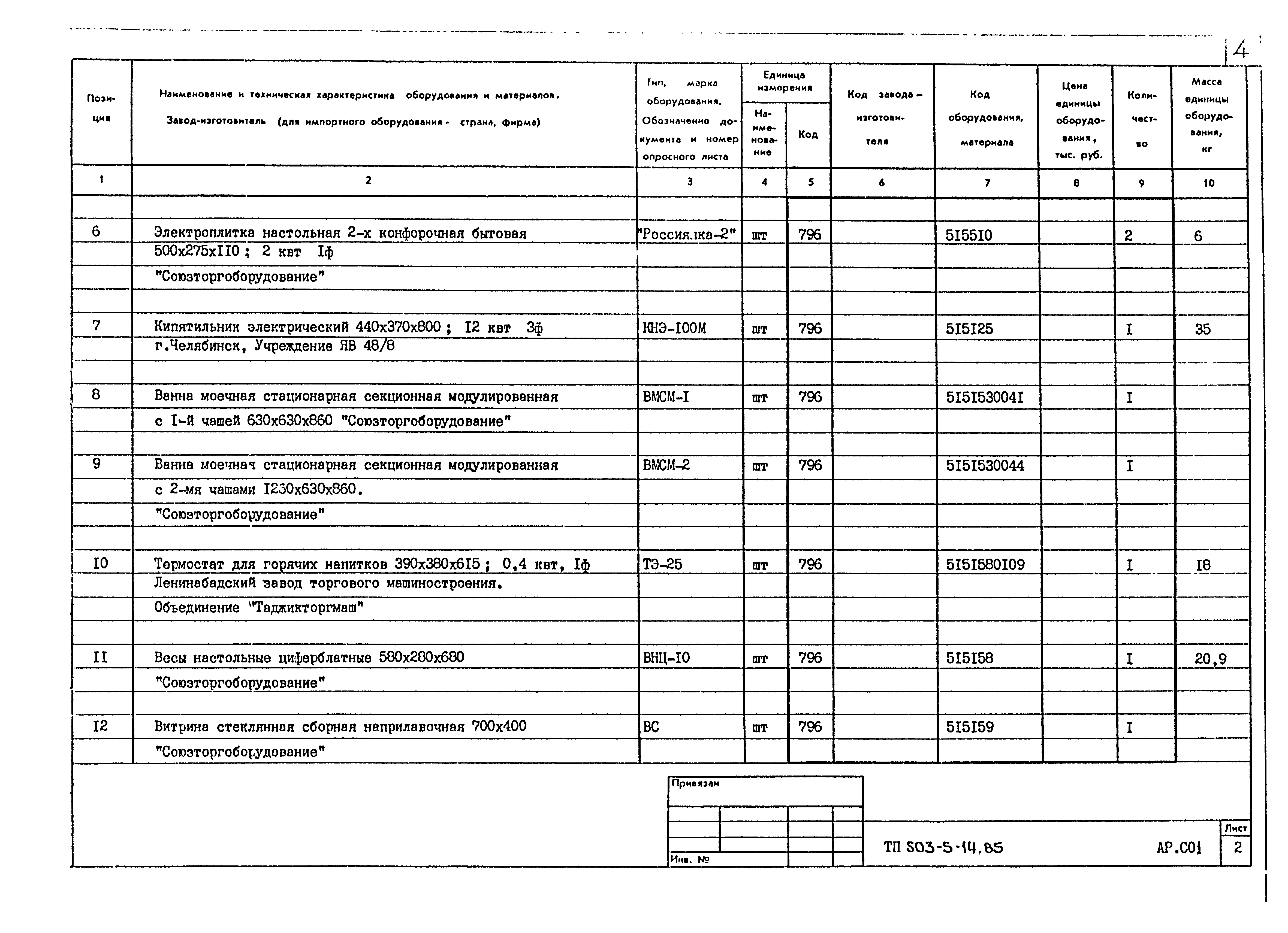 Типовой проект 503-5-14.85