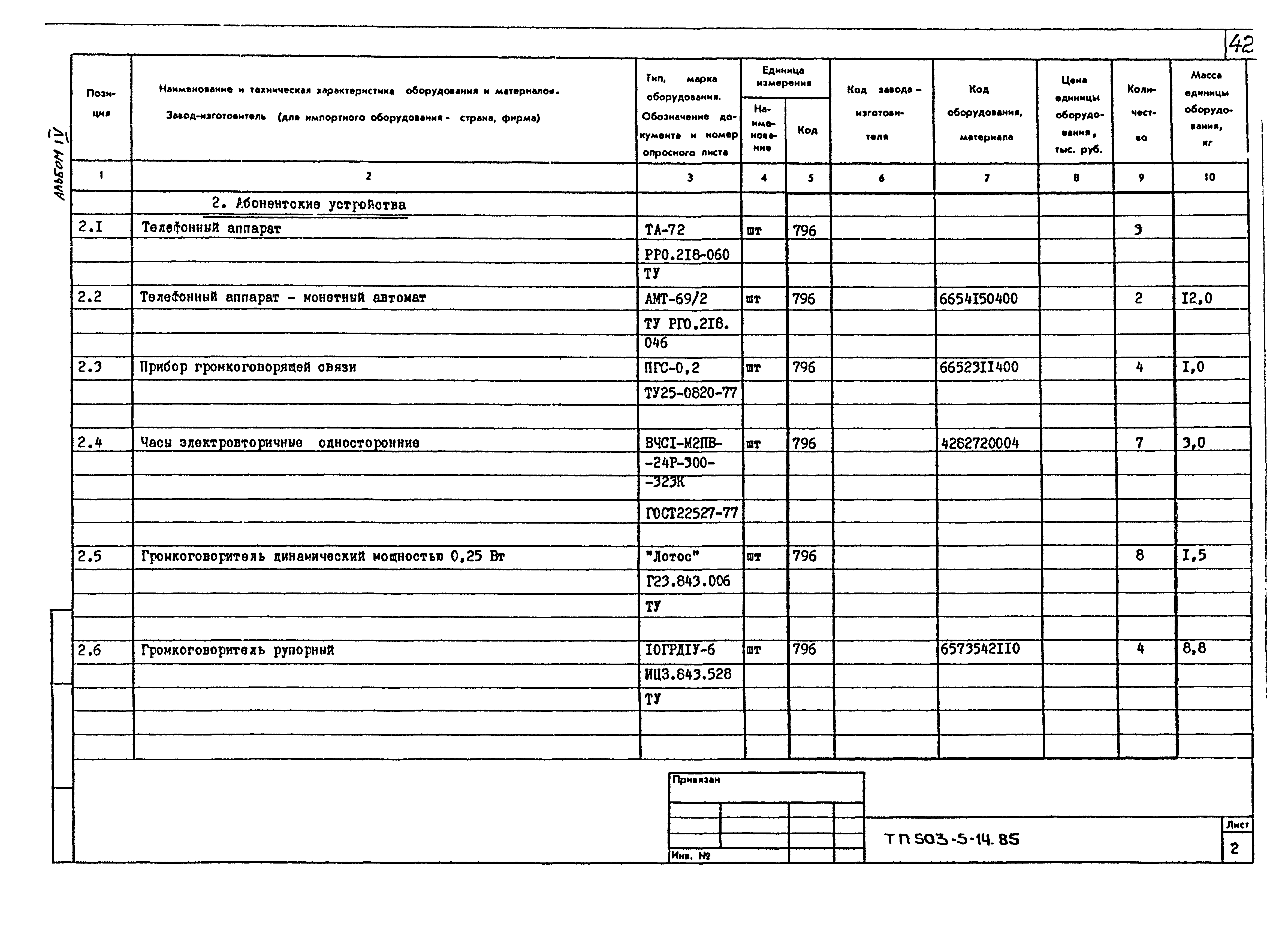 Типовой проект 503-5-14.85