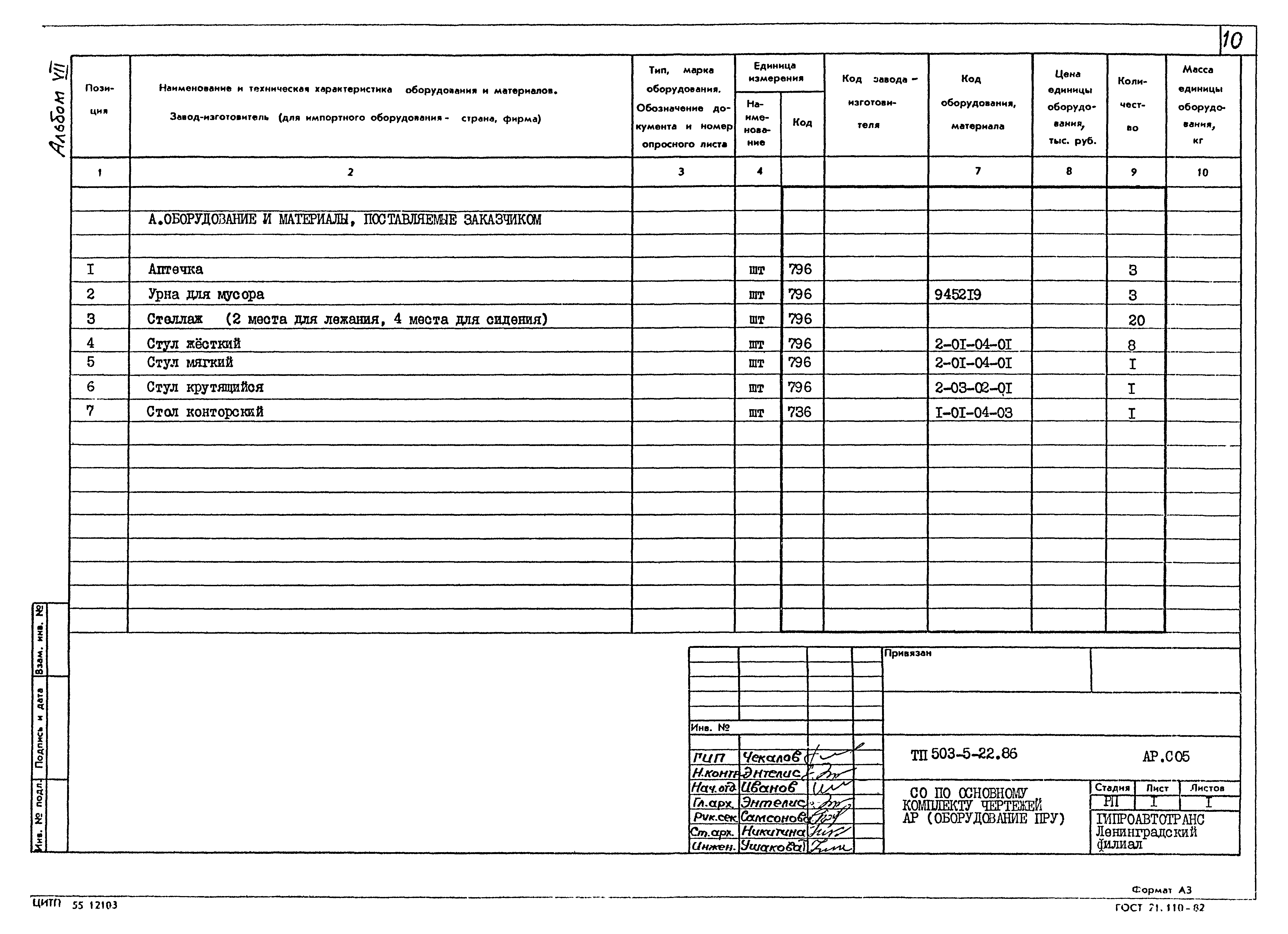 Типовой проект 503-5-22.86