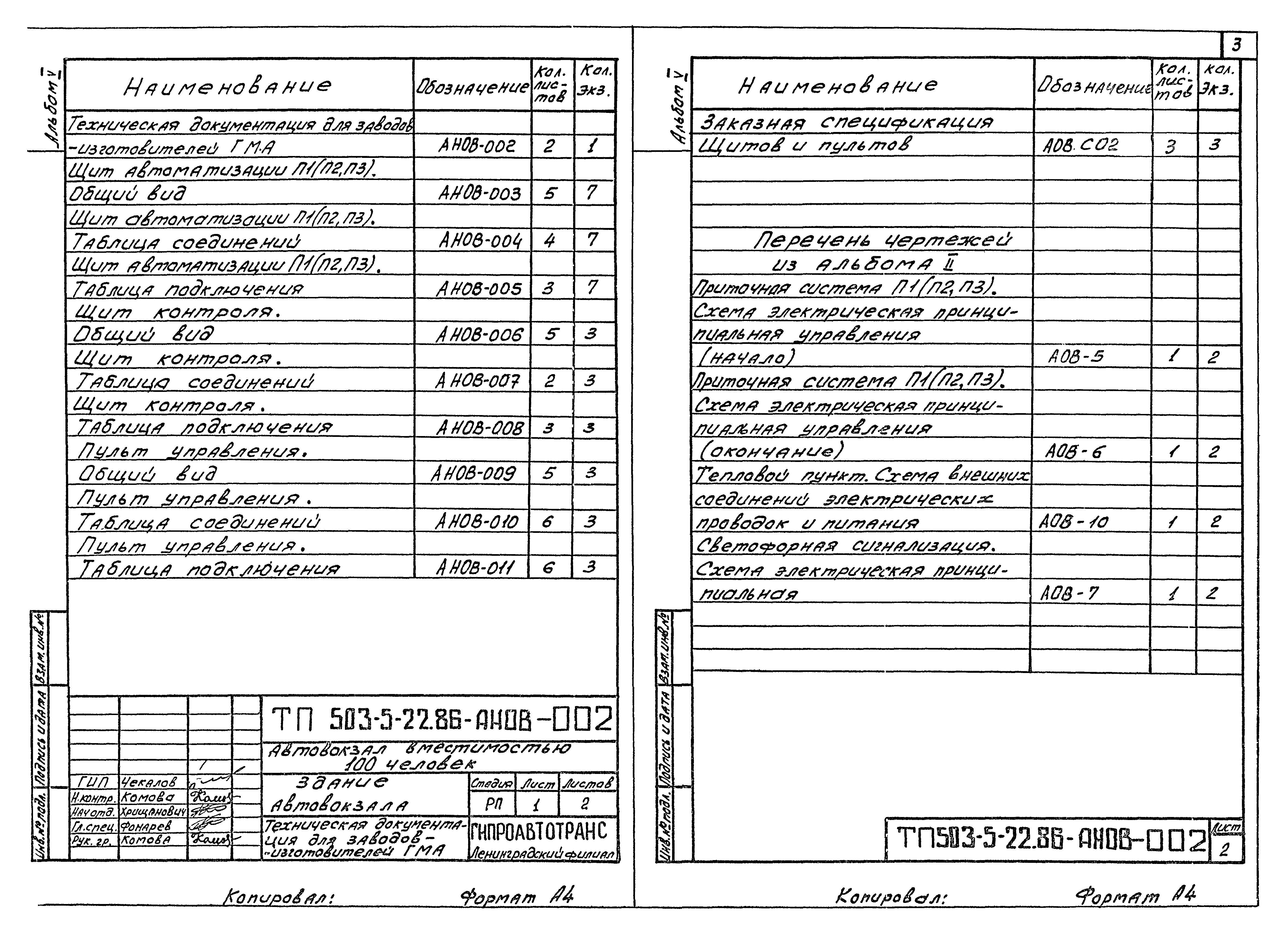 Типовой проект 503-5-22.86