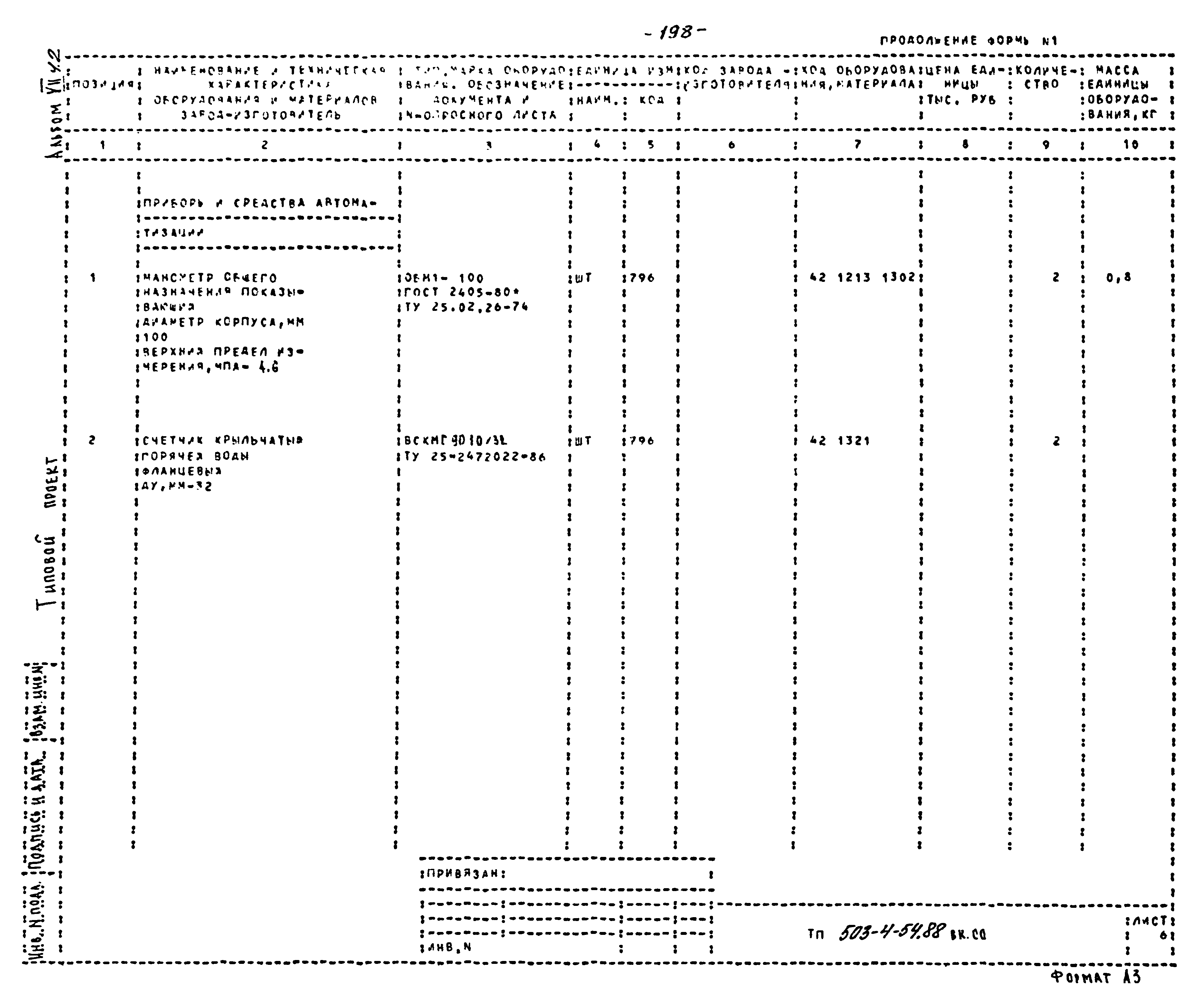 Типовой проект 503-4-54.88