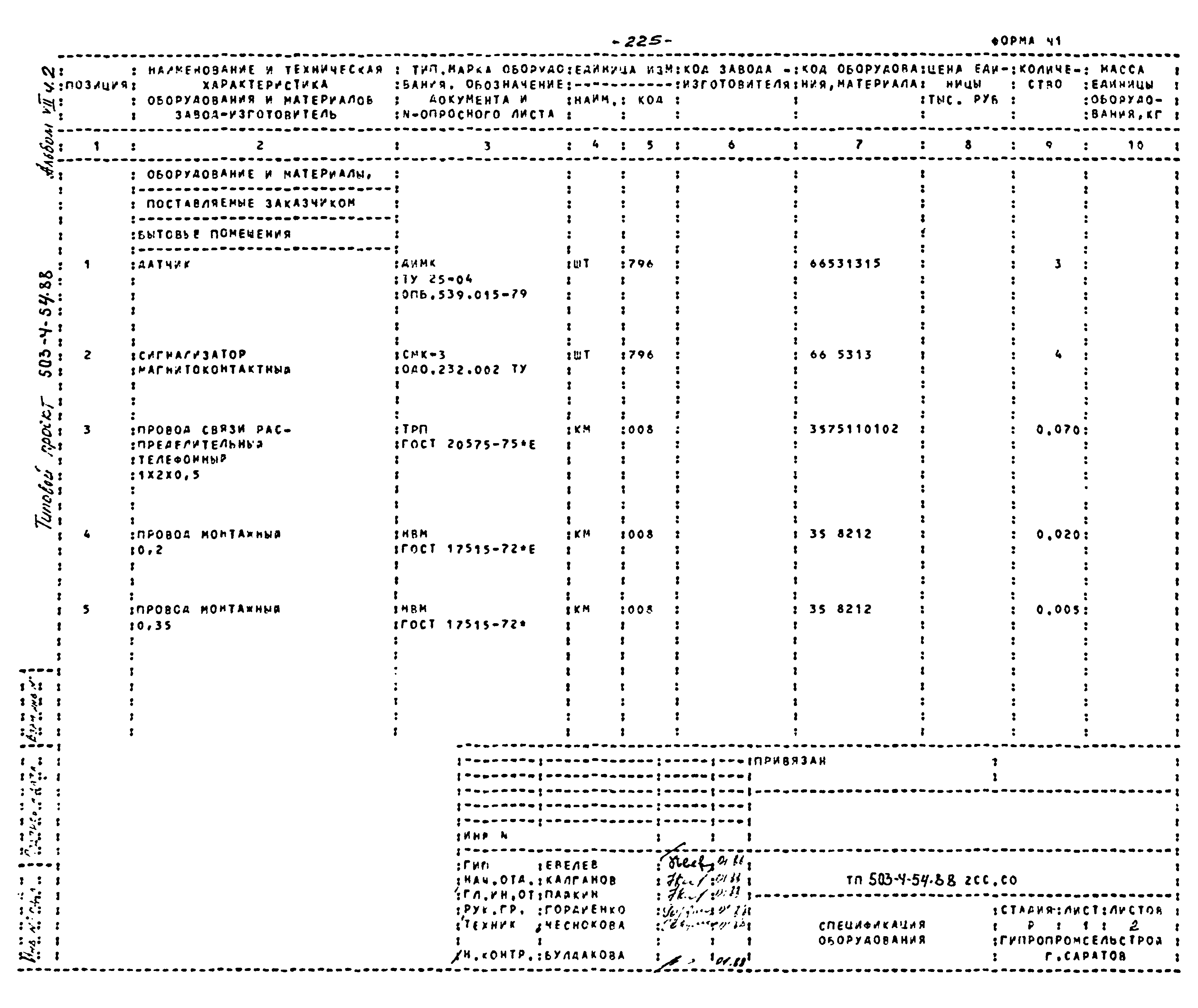 Типовой проект 503-4-54.88