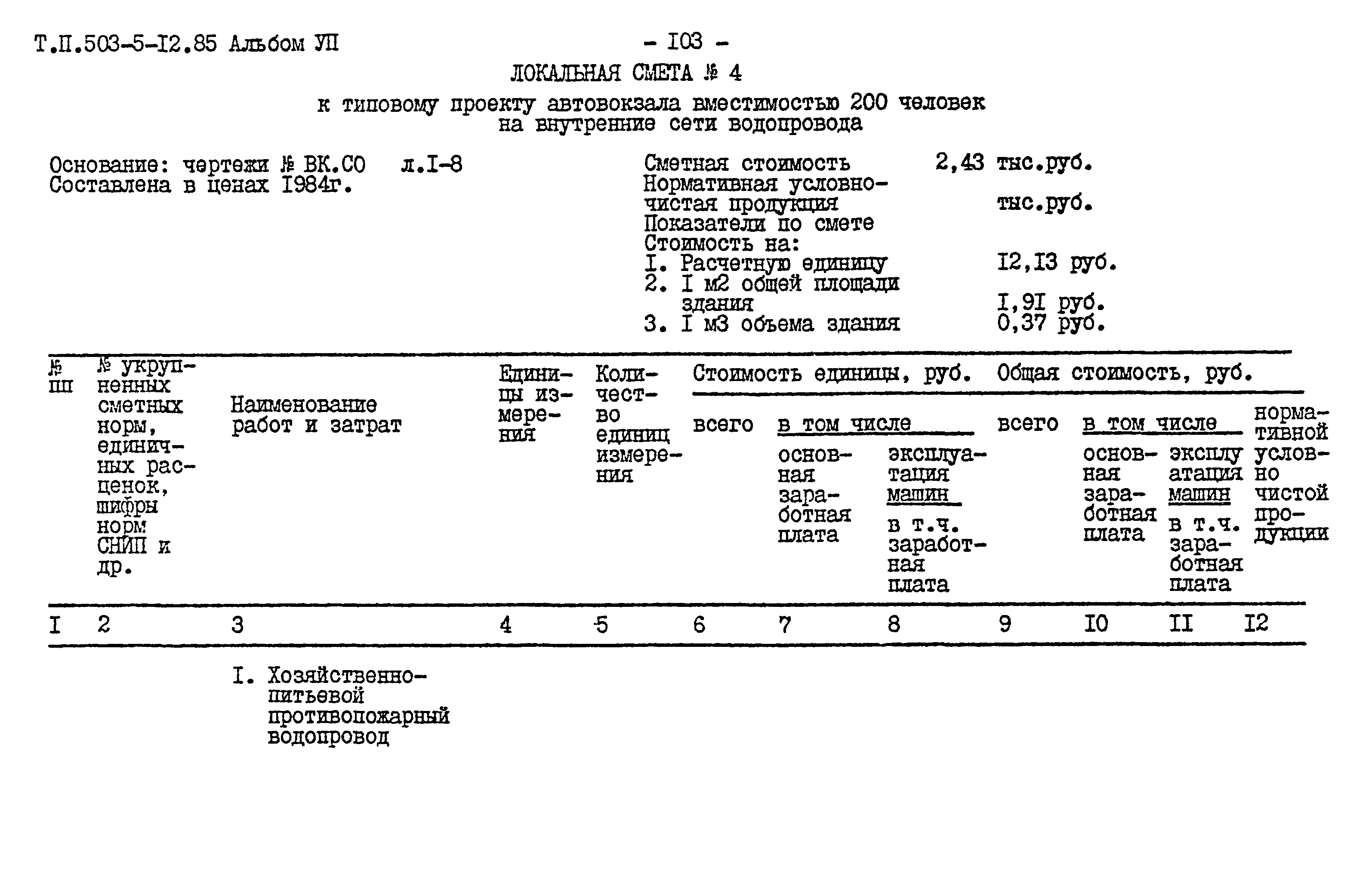 Типовой проект 503-5-12.85