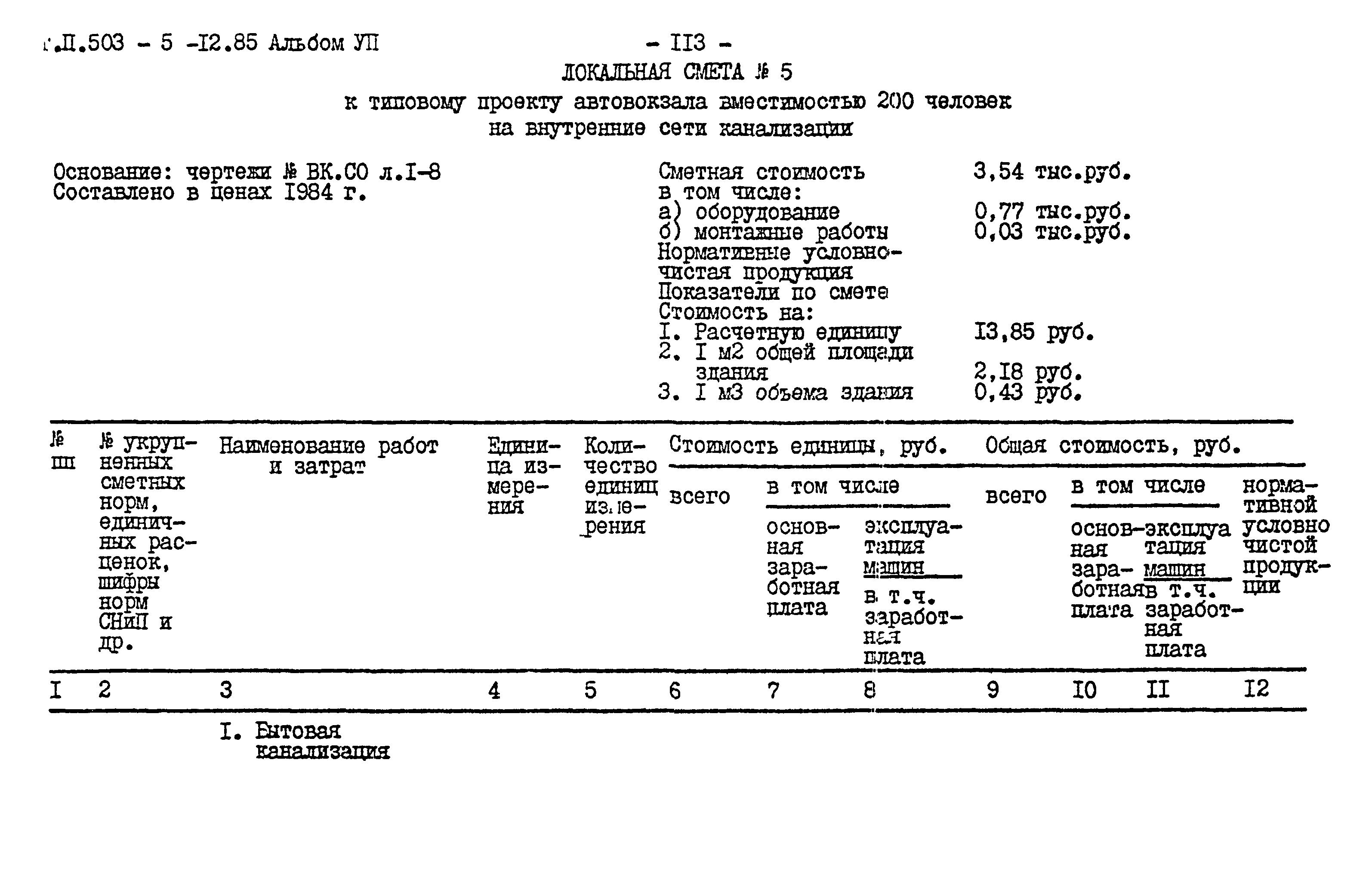 Типовой проект 503-5-12.85