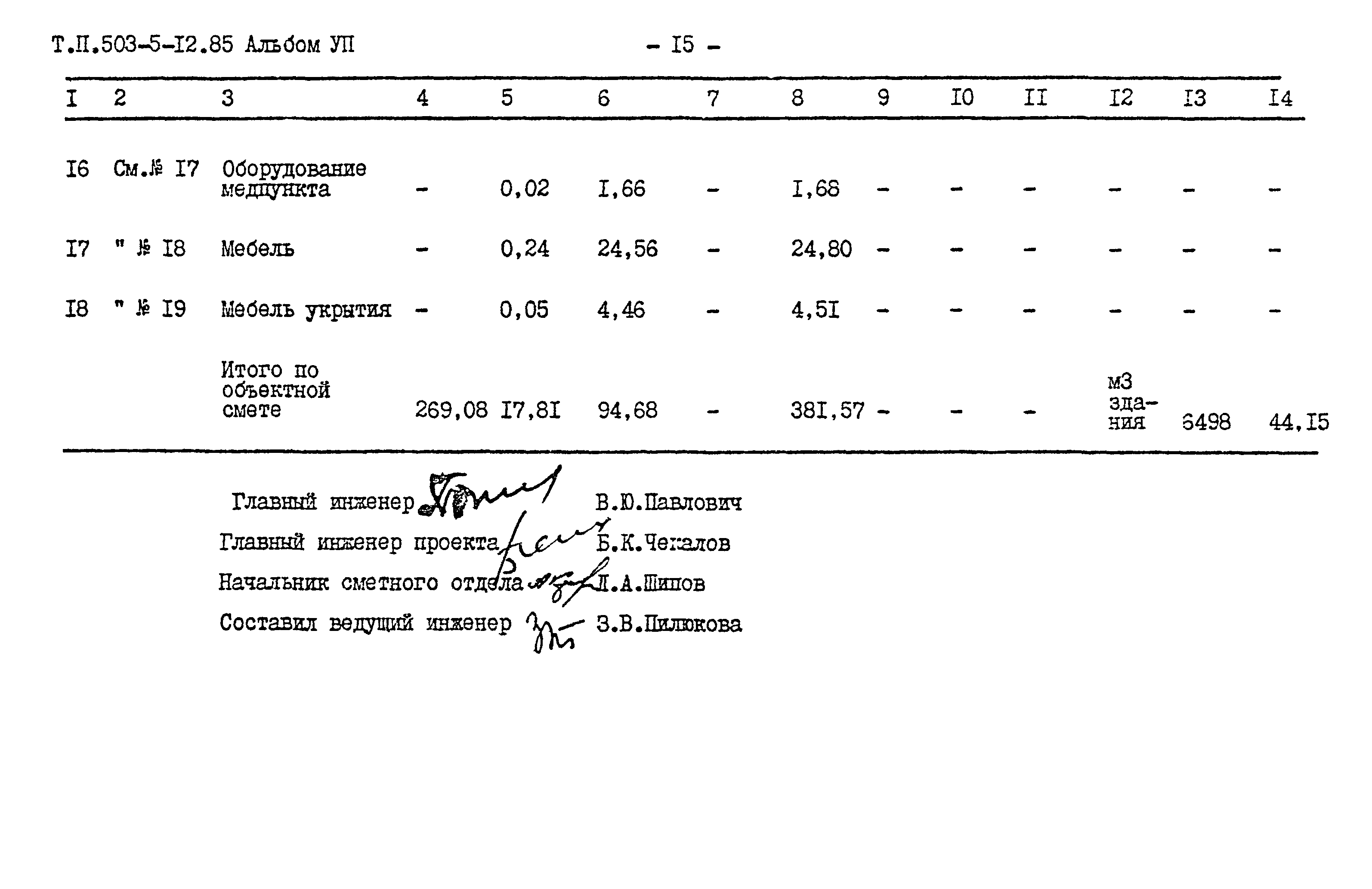 Типовой проект 503-5-12.85