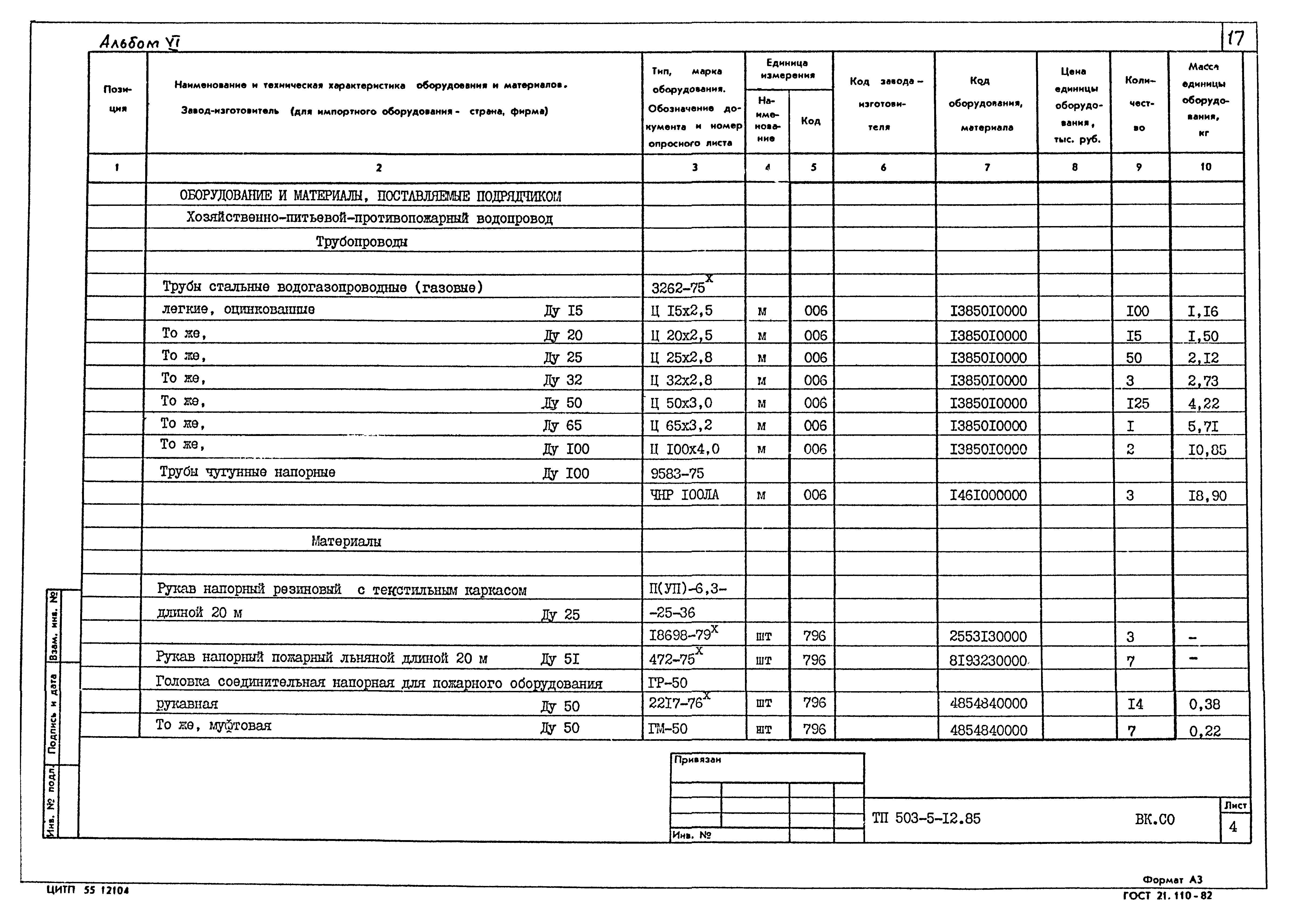 Типовой проект 503-5-12.85