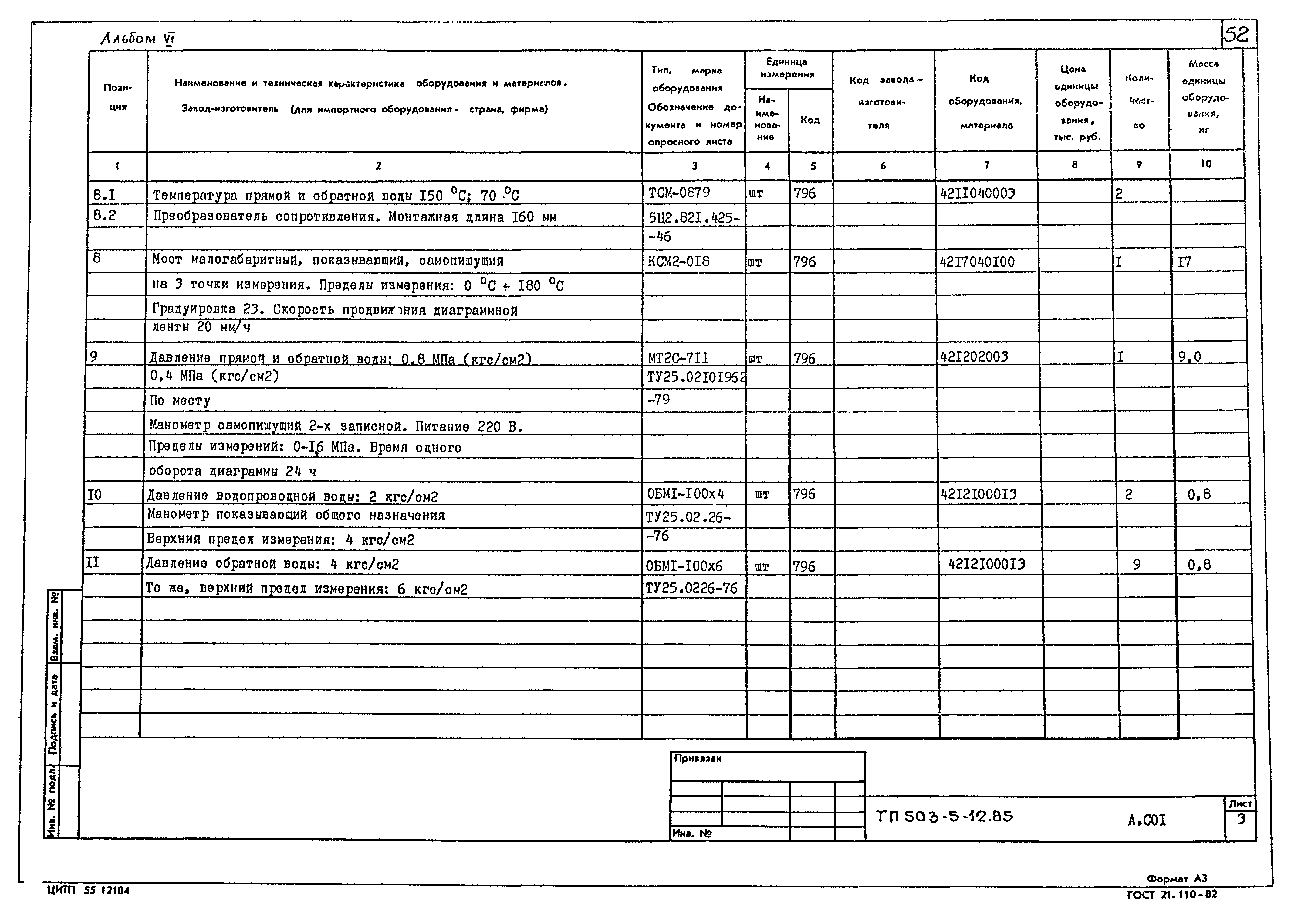 Типовой проект 503-5-12.85