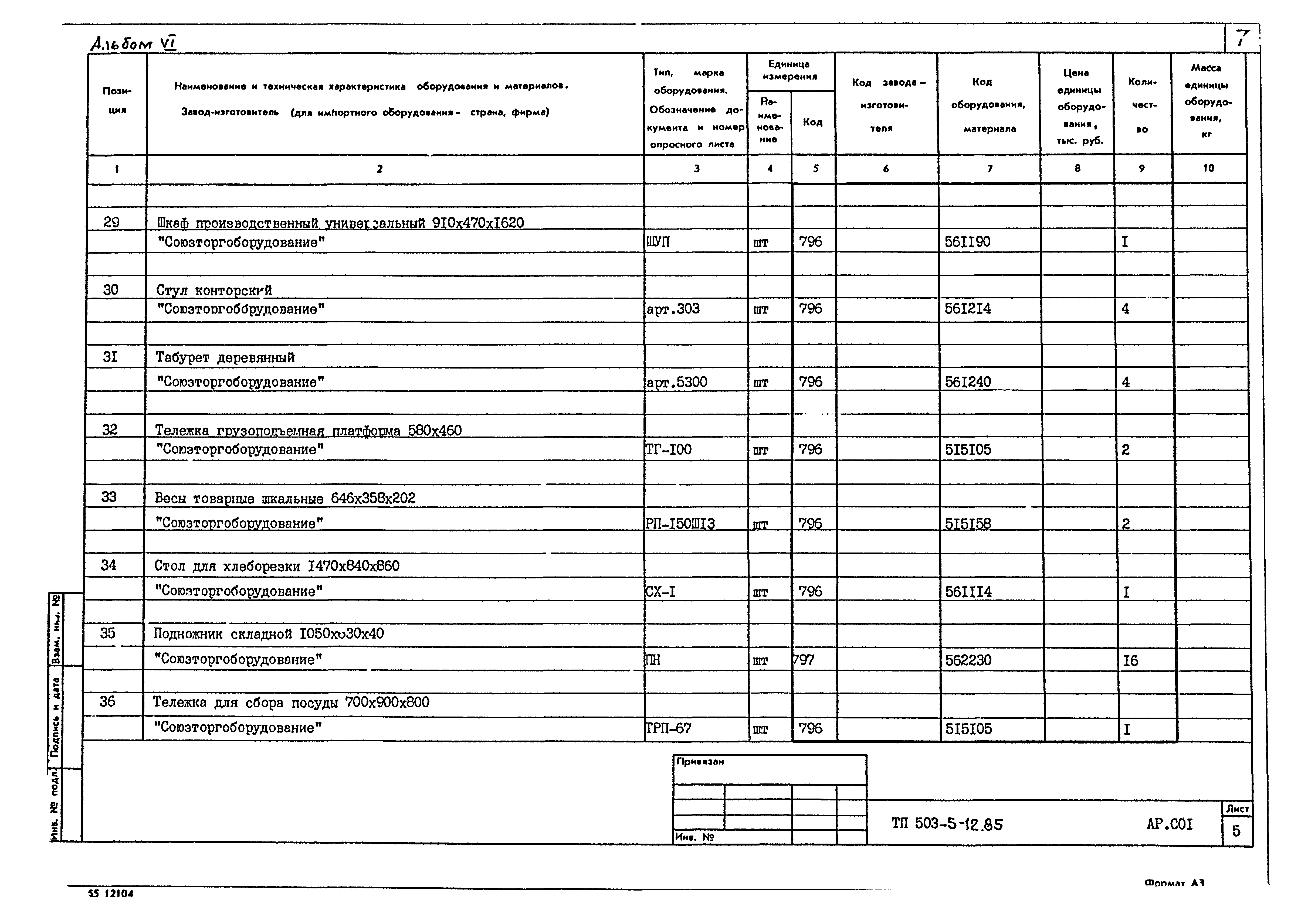 Типовой проект 503-5-12.85