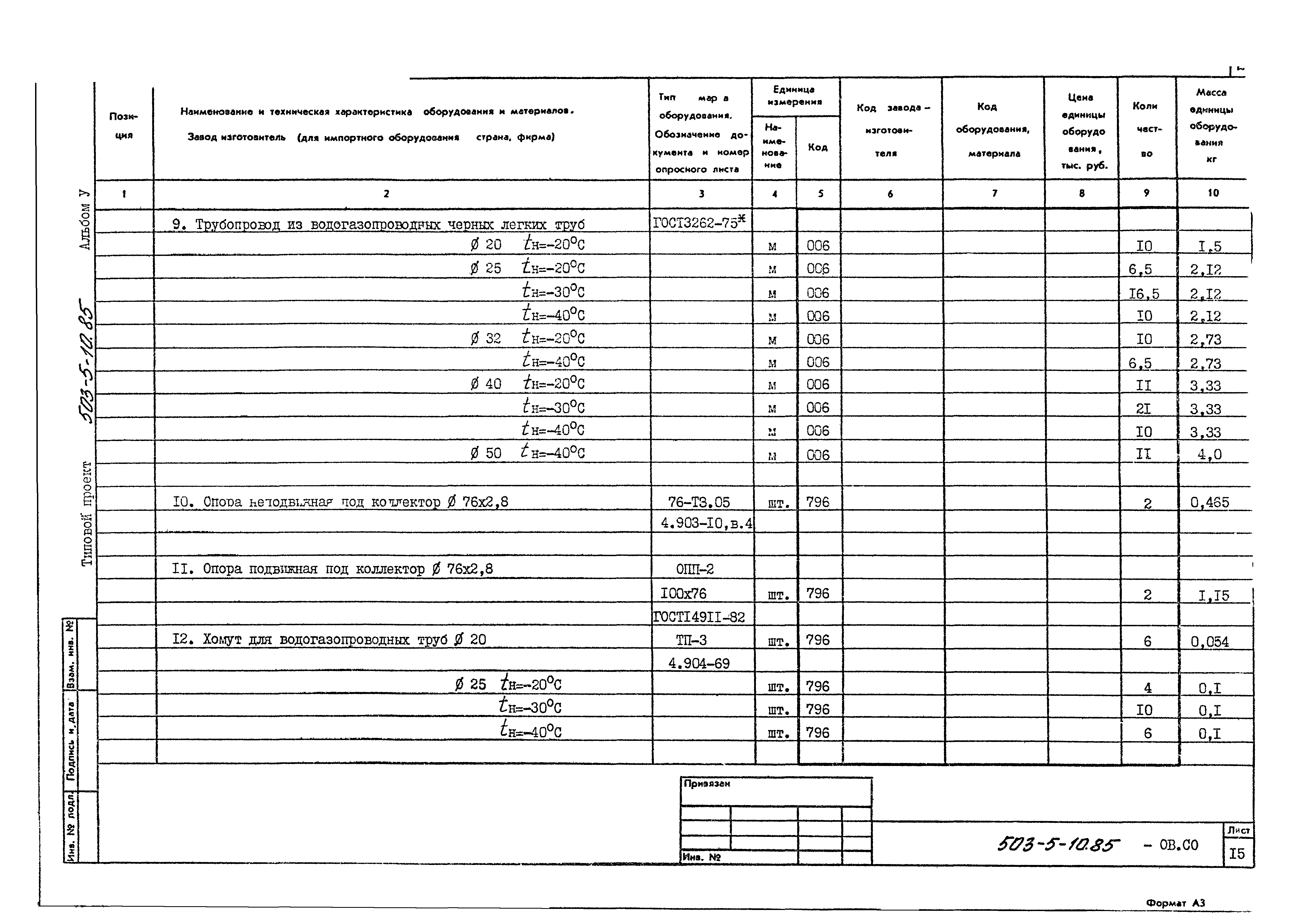 Типовой проект 503-5-10.85