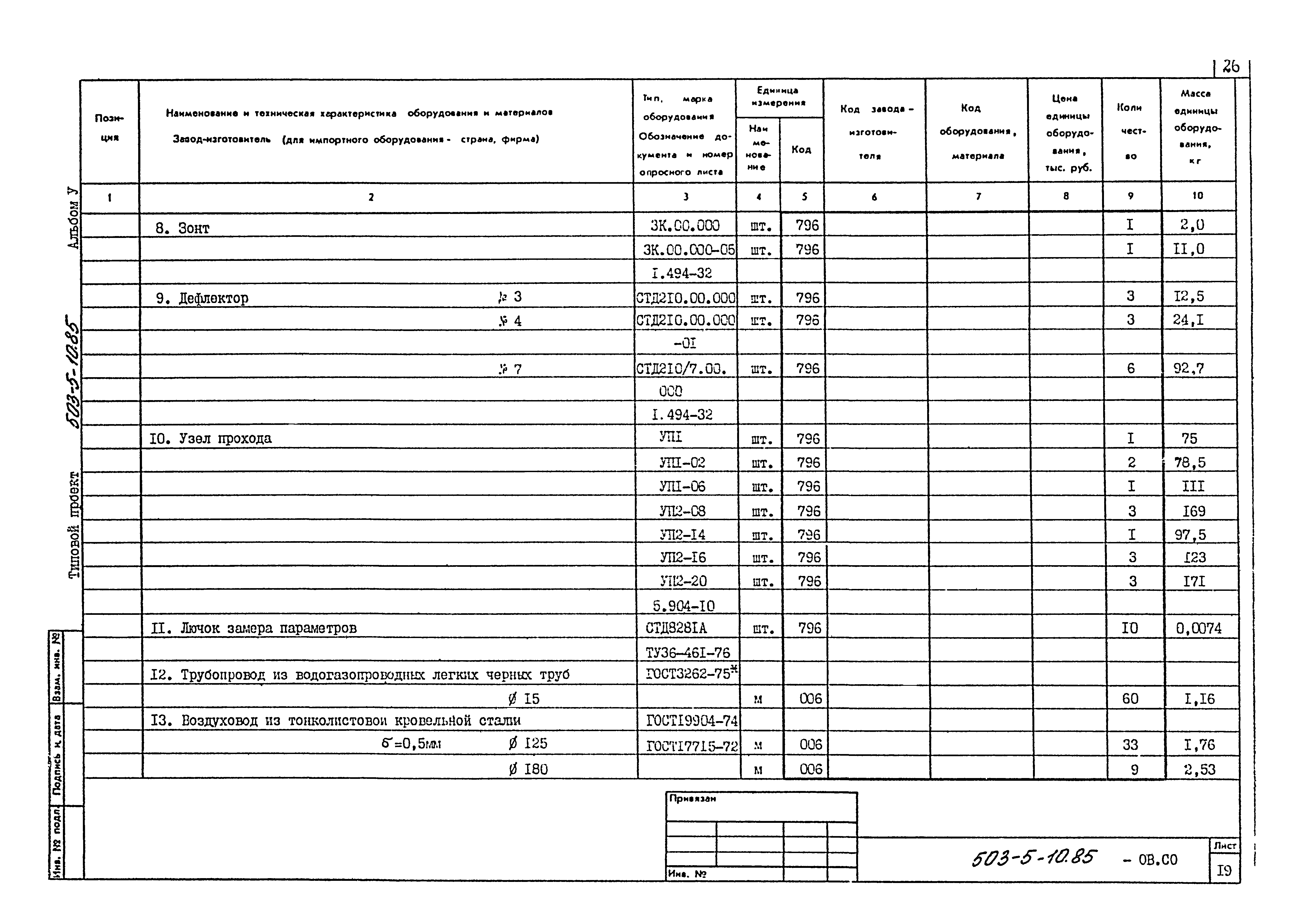 Типовой проект 503-5-10.85