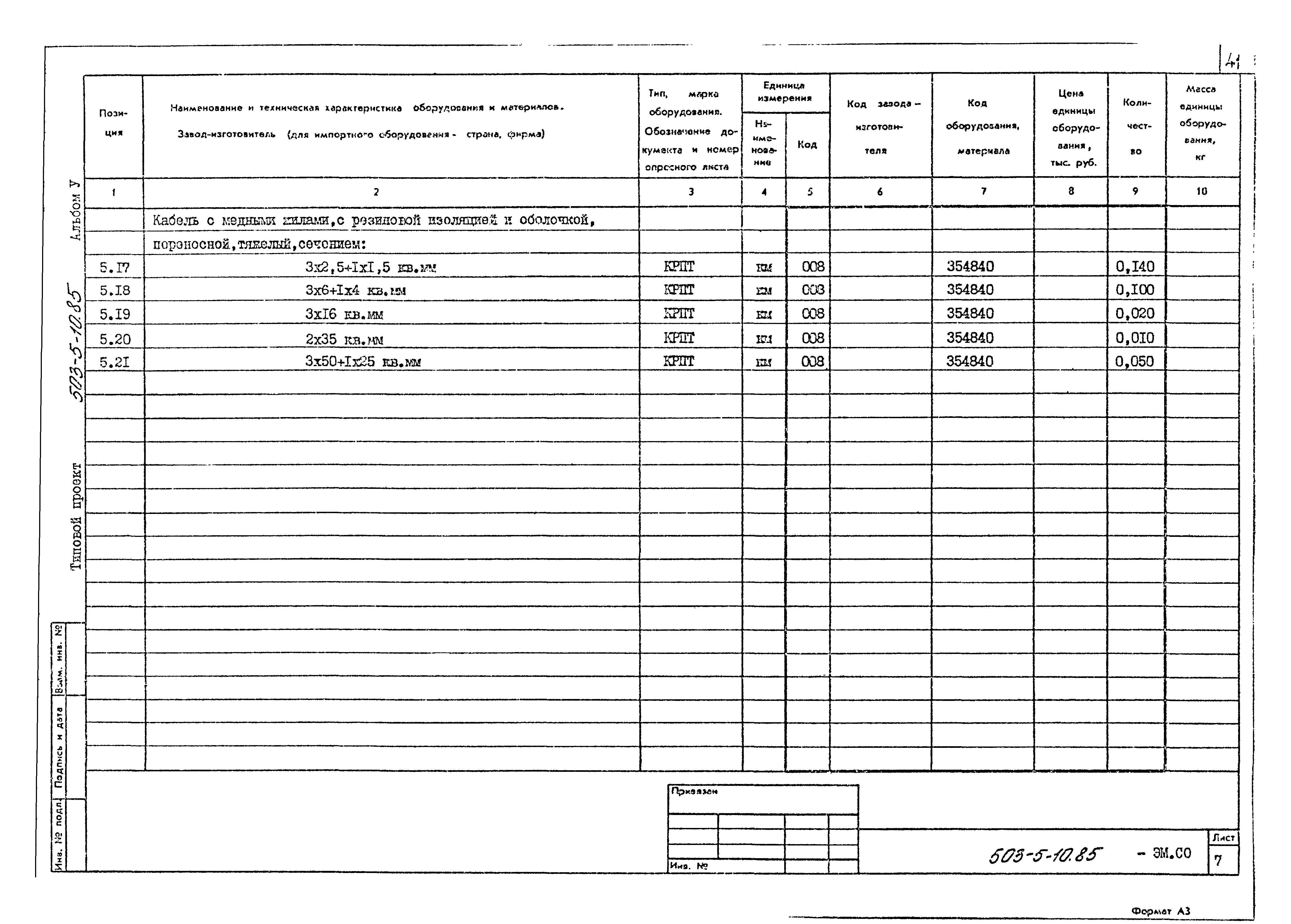 Типовой проект 503-5-10.85