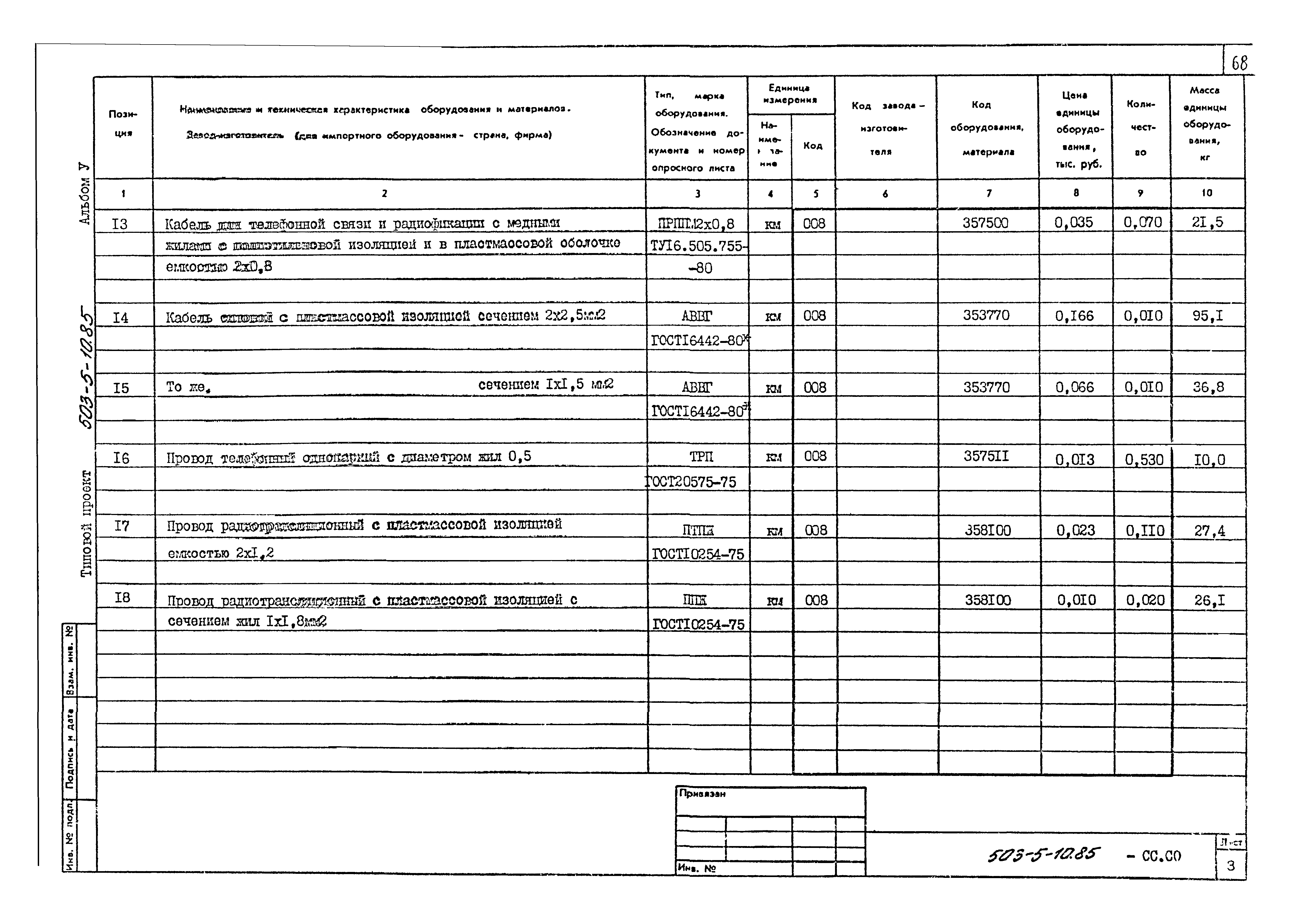 Типовой проект 503-5-10.85