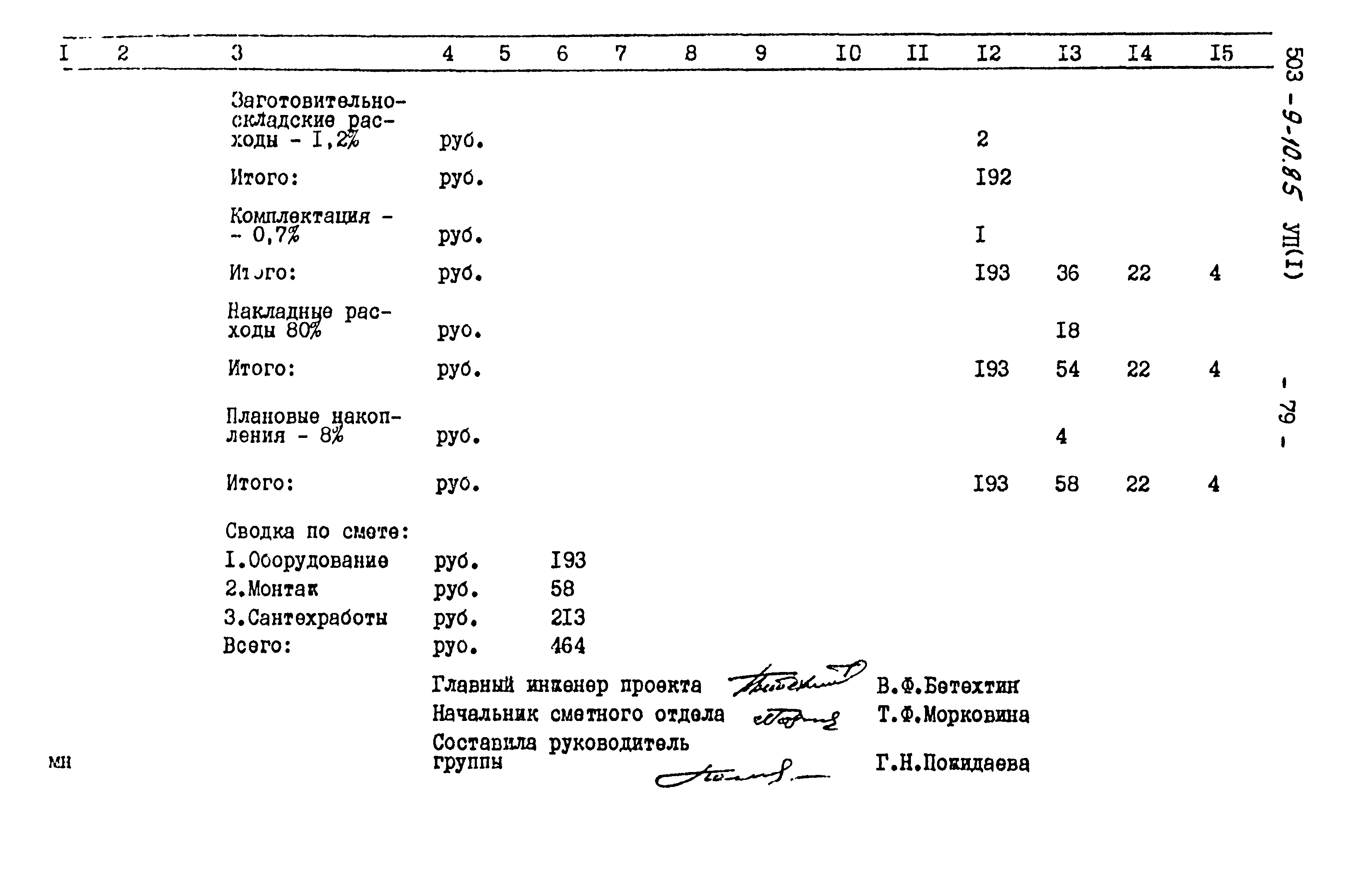 Типовой проект 503-9-10.85