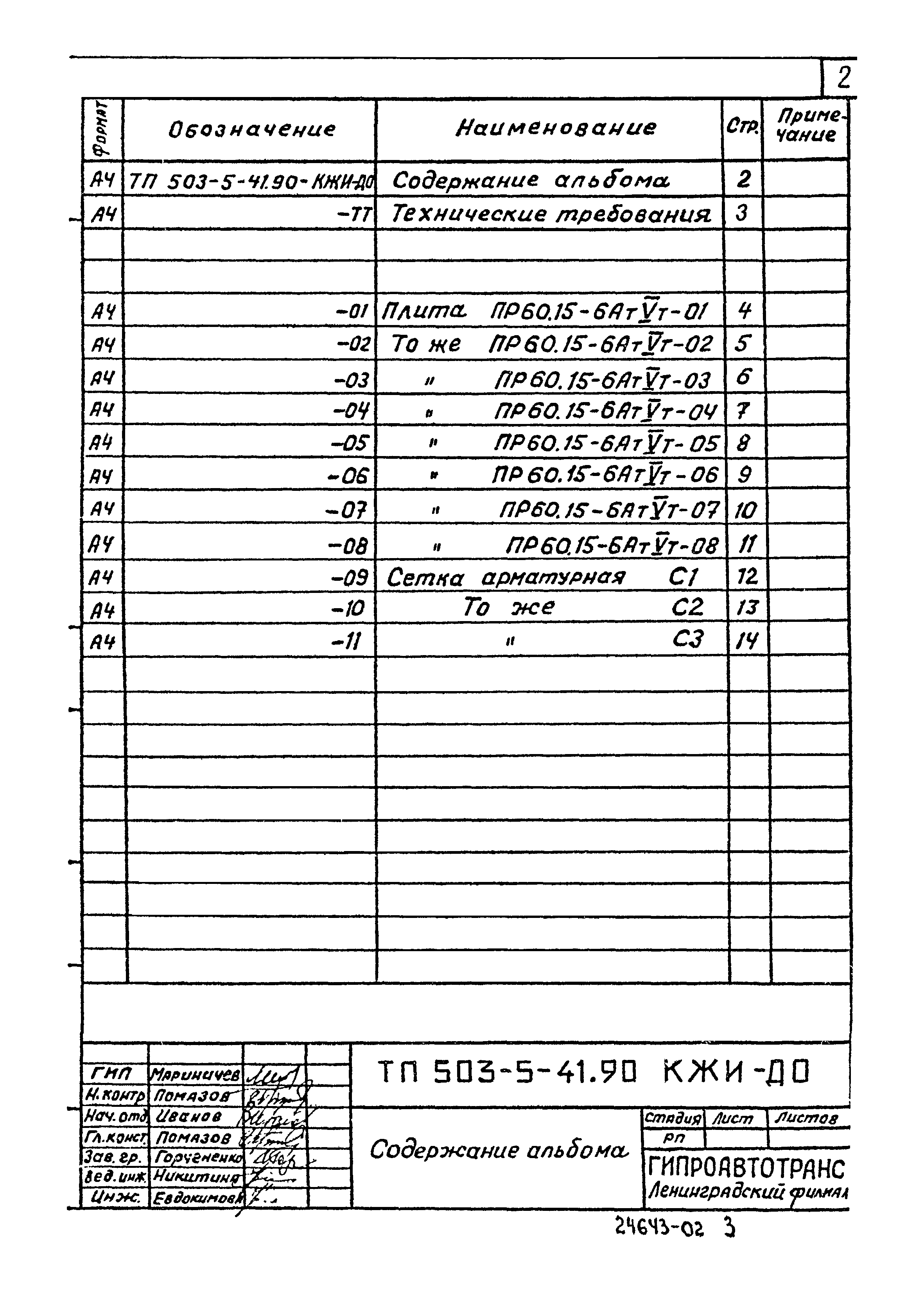 Типовой проект 503-5-41.90