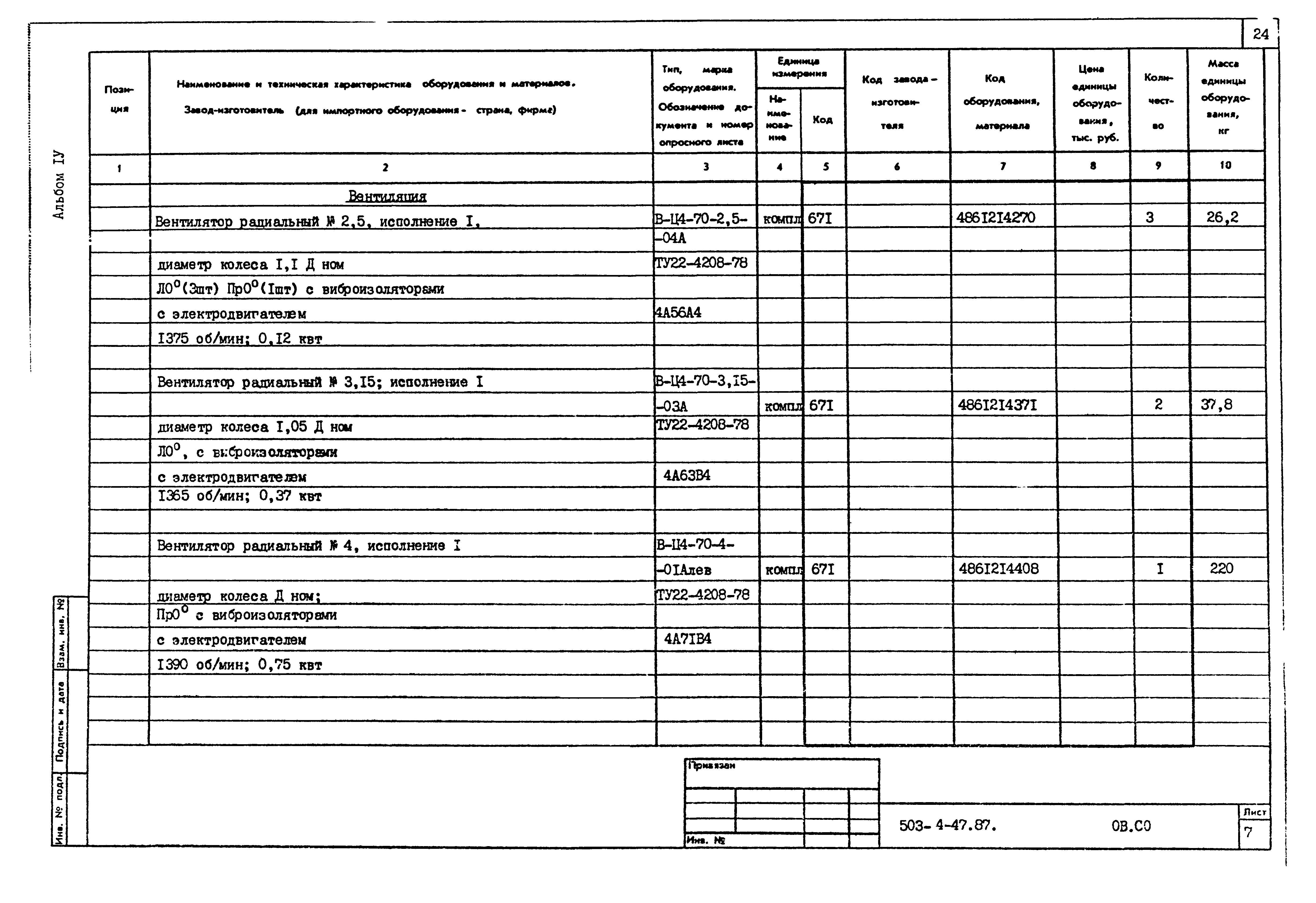 Типовой проект 503-4-47.87