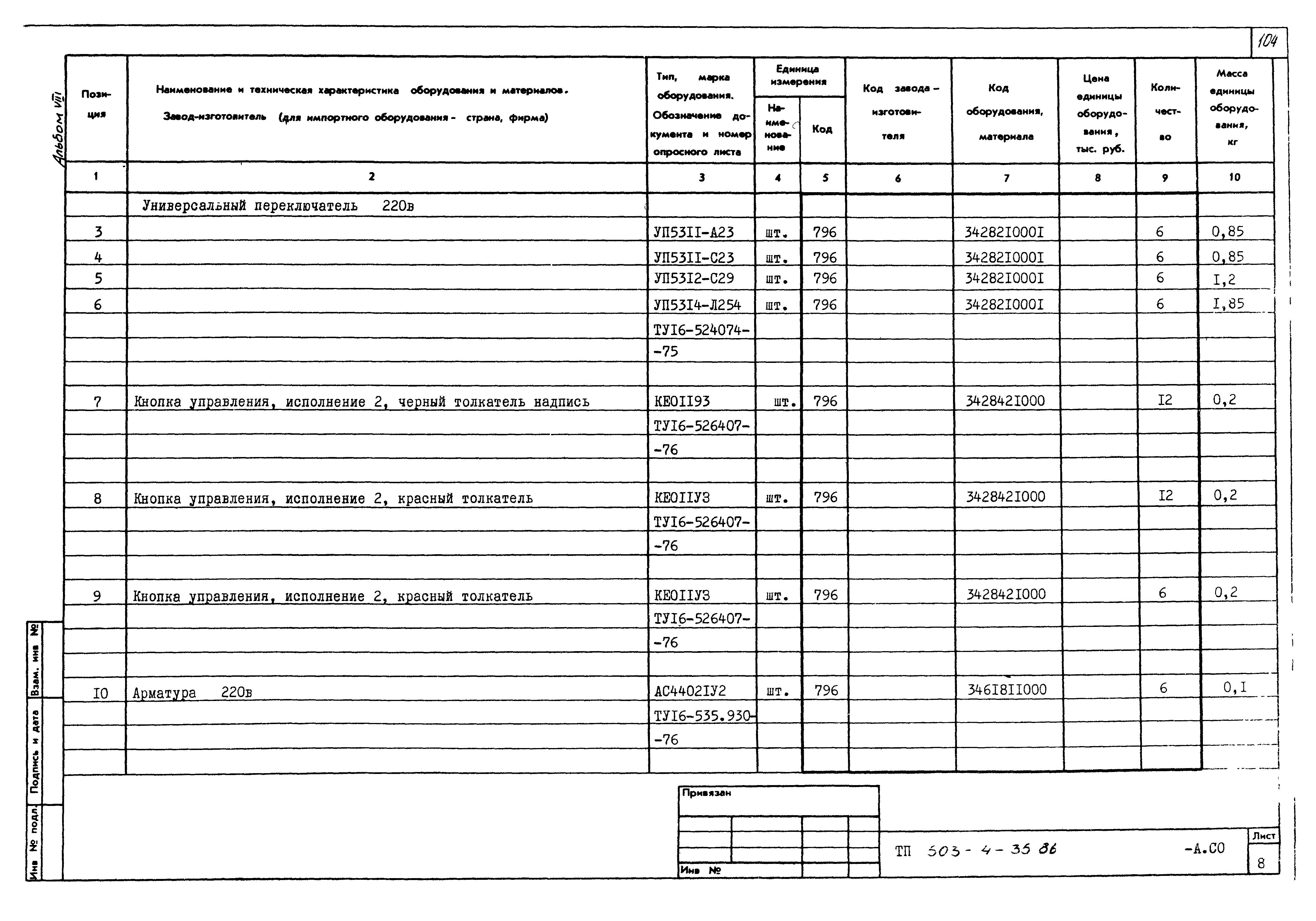 Типовой проект 503-4-35.86