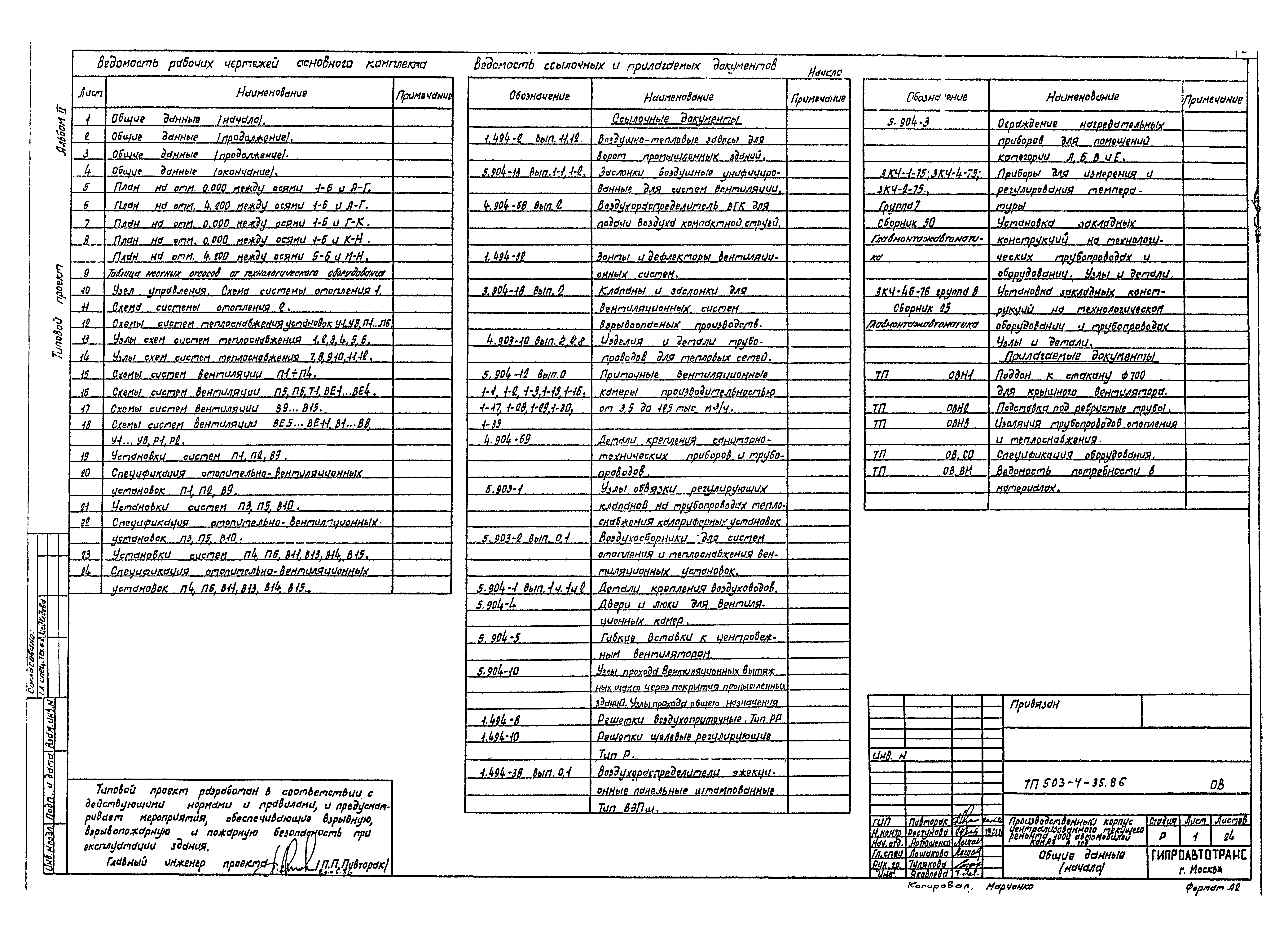 Типовой проект 503-4-35.86