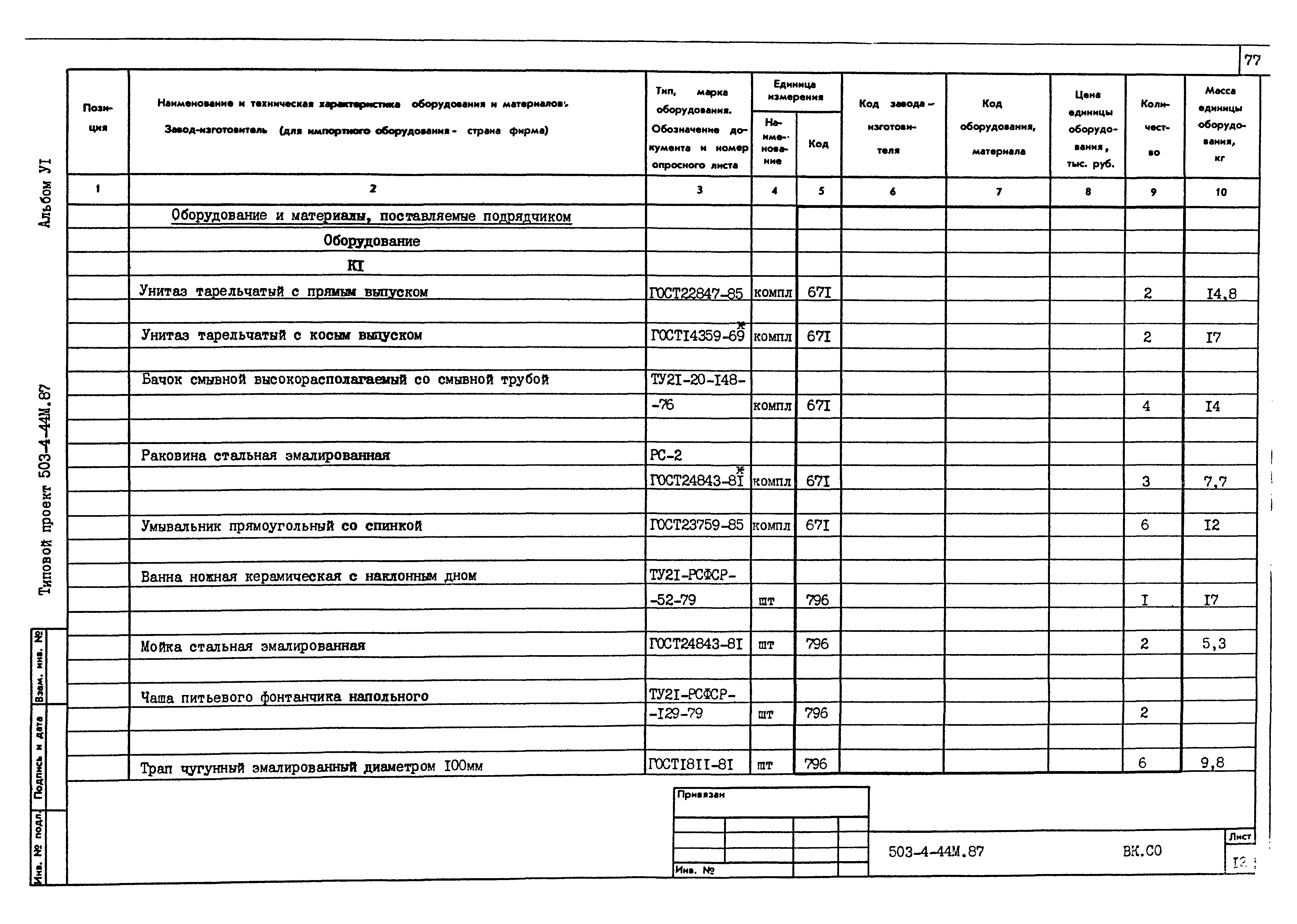 Типовой проект 503-4-44м.87